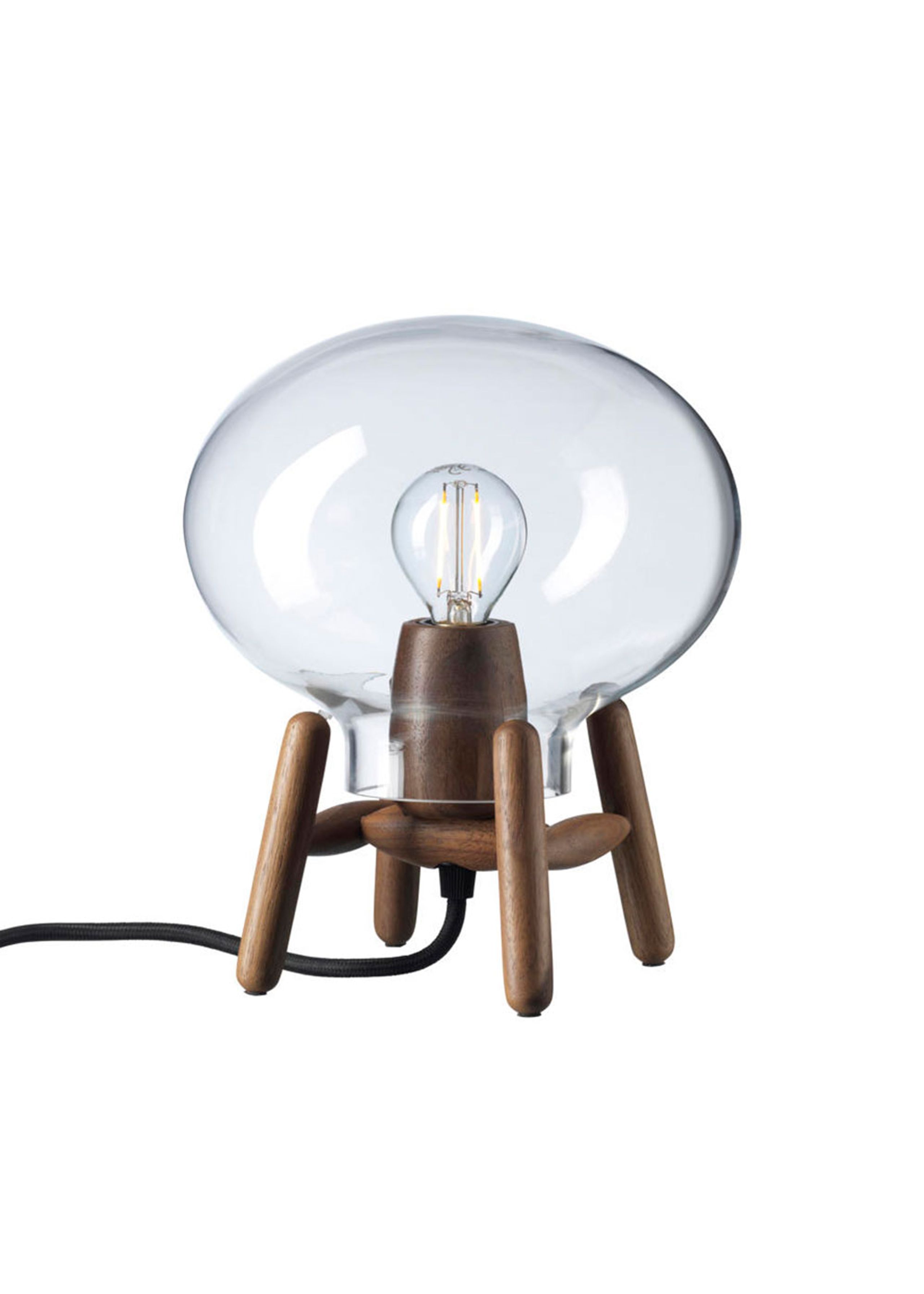 FDB Møbler / Furniture - Bordlampe - U6 - Hiti Mini - Valnød / Klart Glas