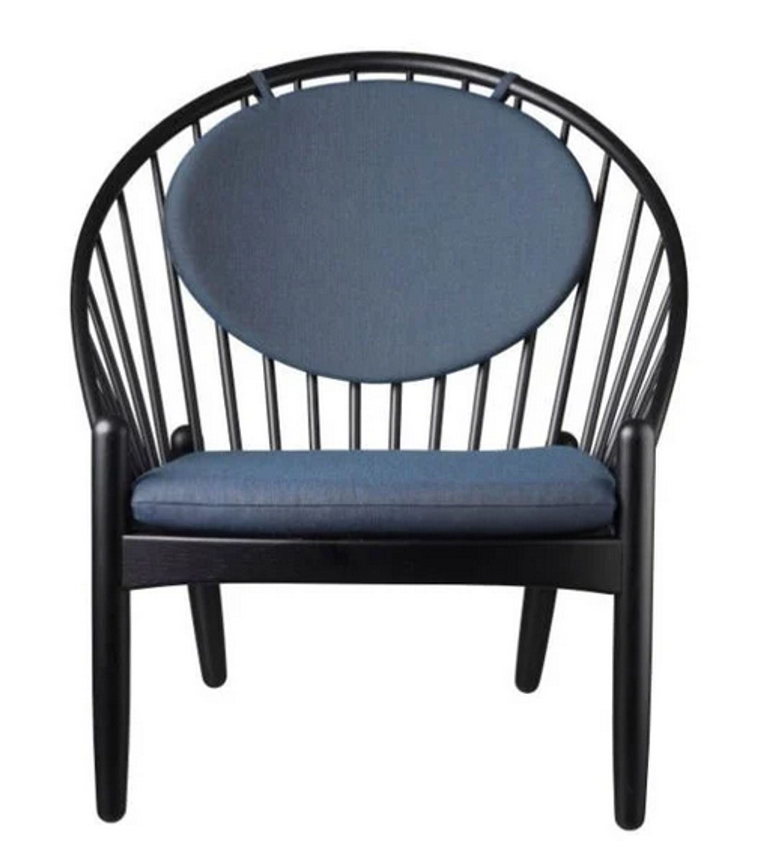 FDB Møbler / Furniture - Armchair - J166 by Poul M. Volther - Oak/Black - Dark Blue