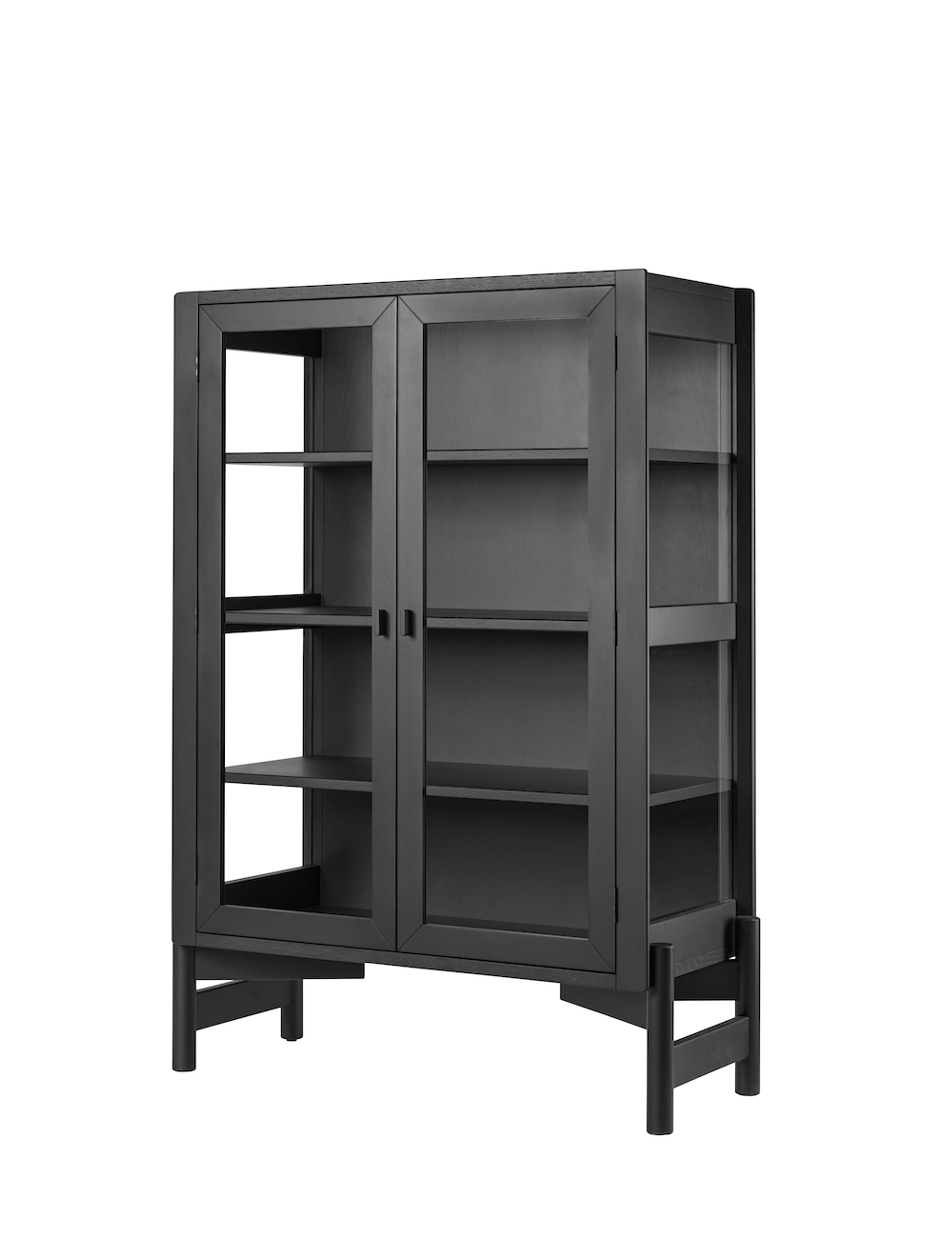 FDB Møbler / Furniture - Vitrine d'exposition - A90 Boderne - Glas Cabinet - Sort Bøg - Lav