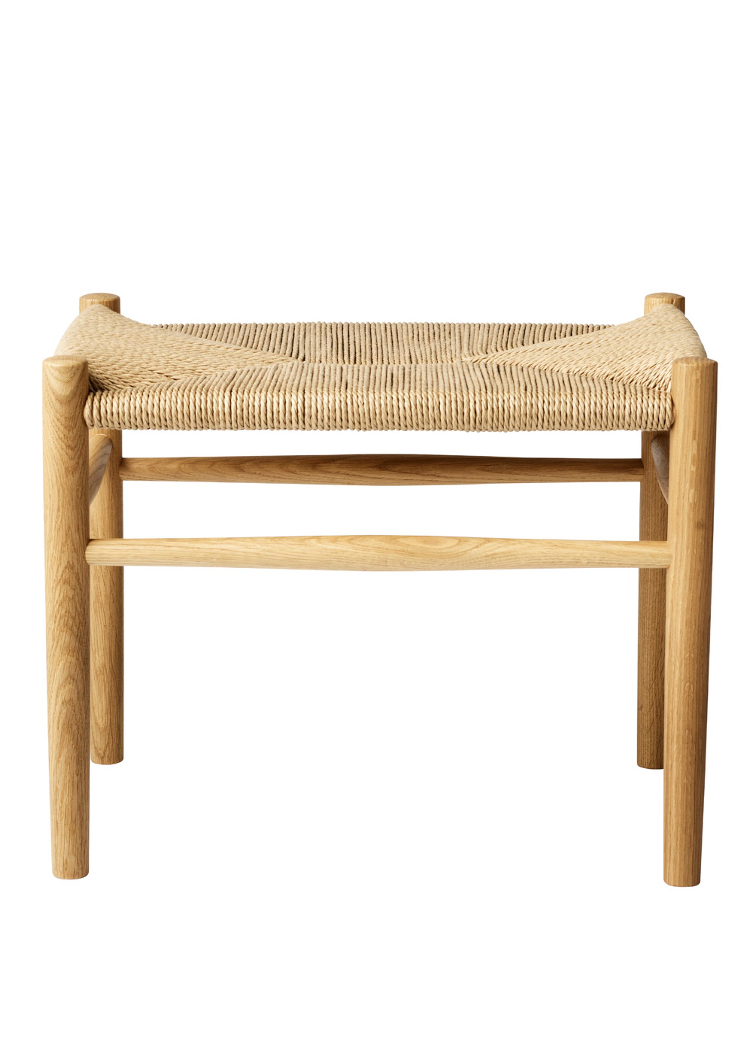 FDB Møbler / Furniture - Hocker - J83 von Jørgen Bækmark - Lacquered Oak/Nature Wicker