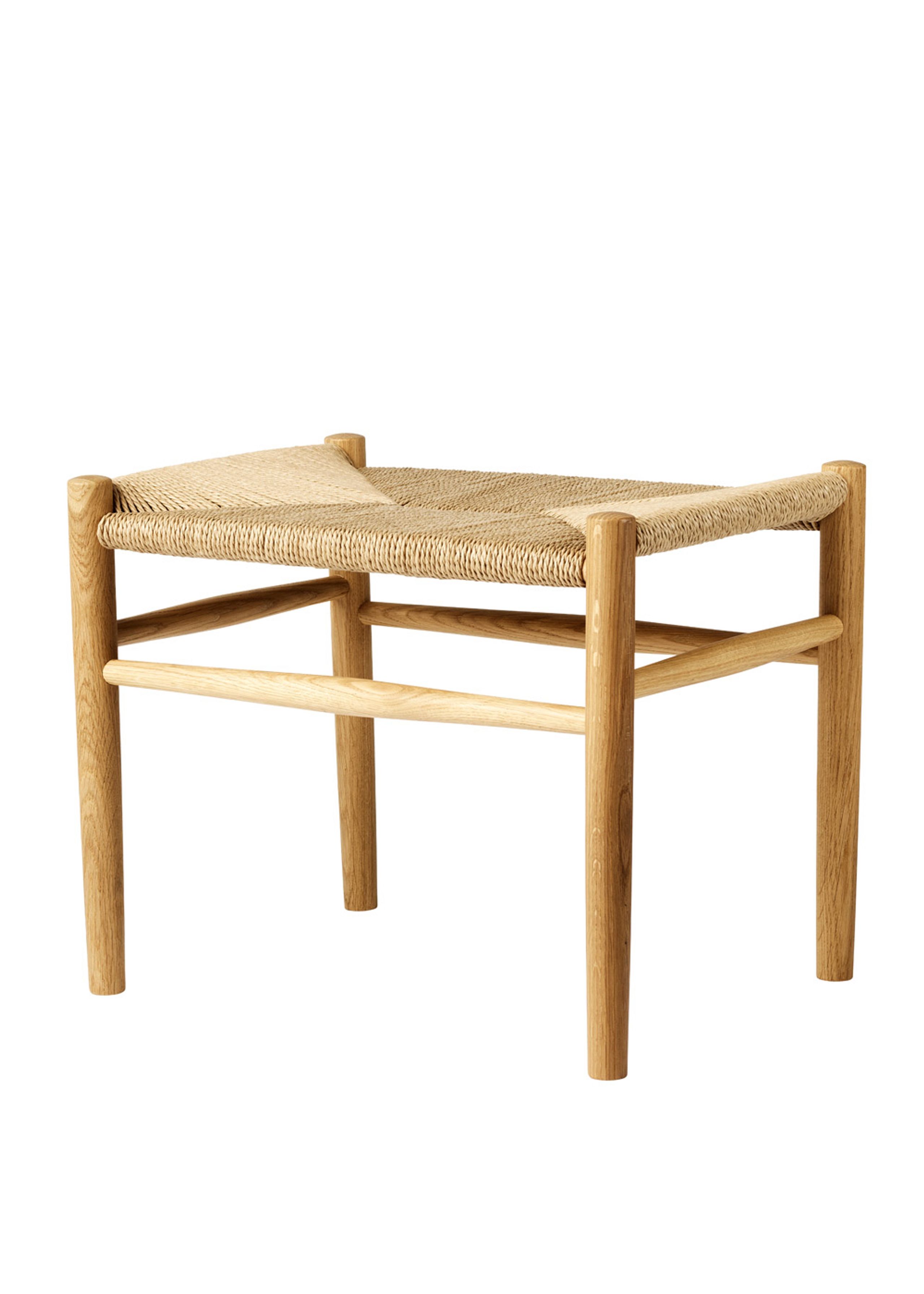 FDB Møbler / Furniture - Hocker - J83 von Jørgen Bækmark - Lacquered Oak/Nature Wicker