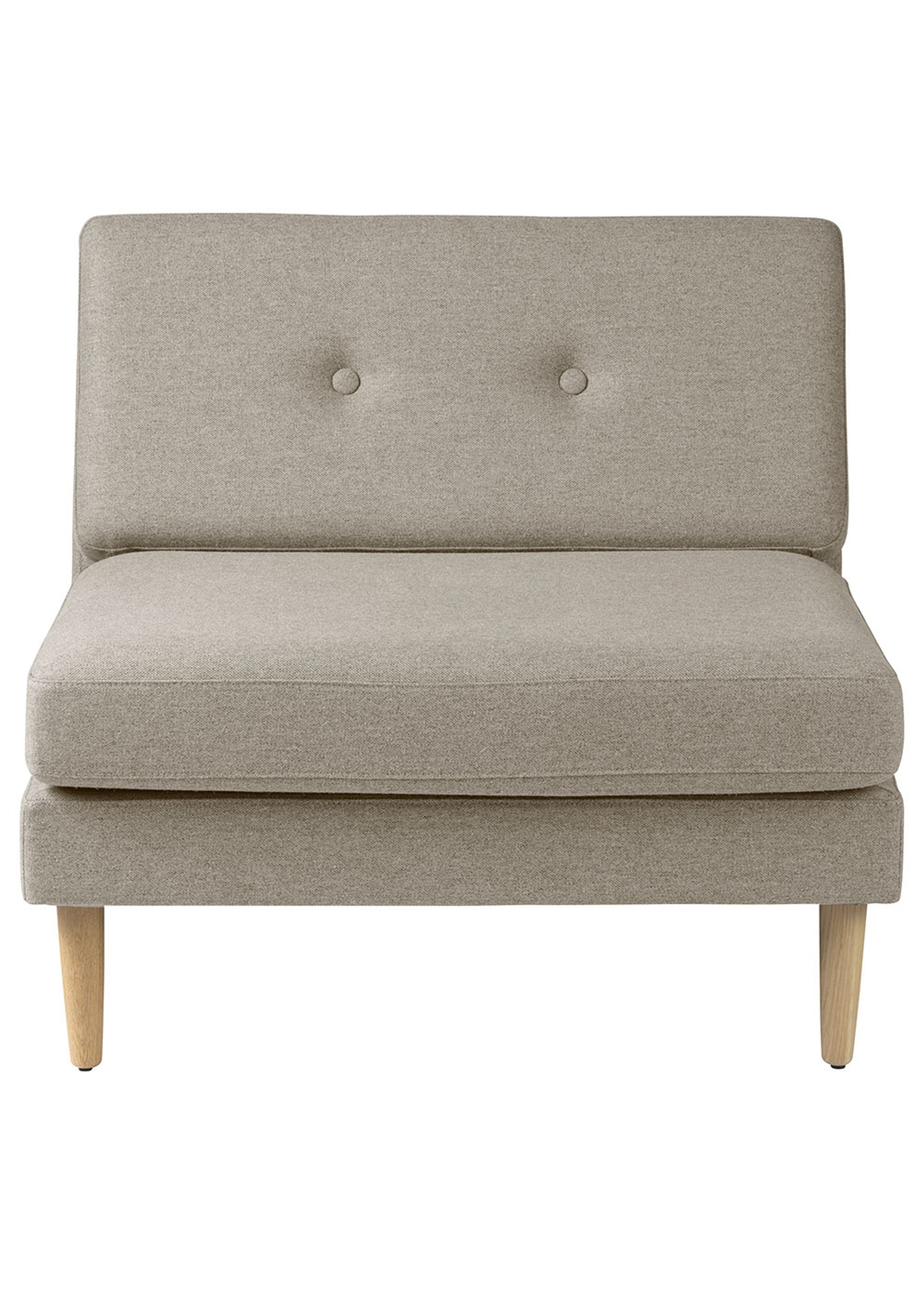 FDB Møbler / Furniture - Sofa - L42 - Firhøj, Midtermodul - Eg - Beige (Upminster), Main Line Flax