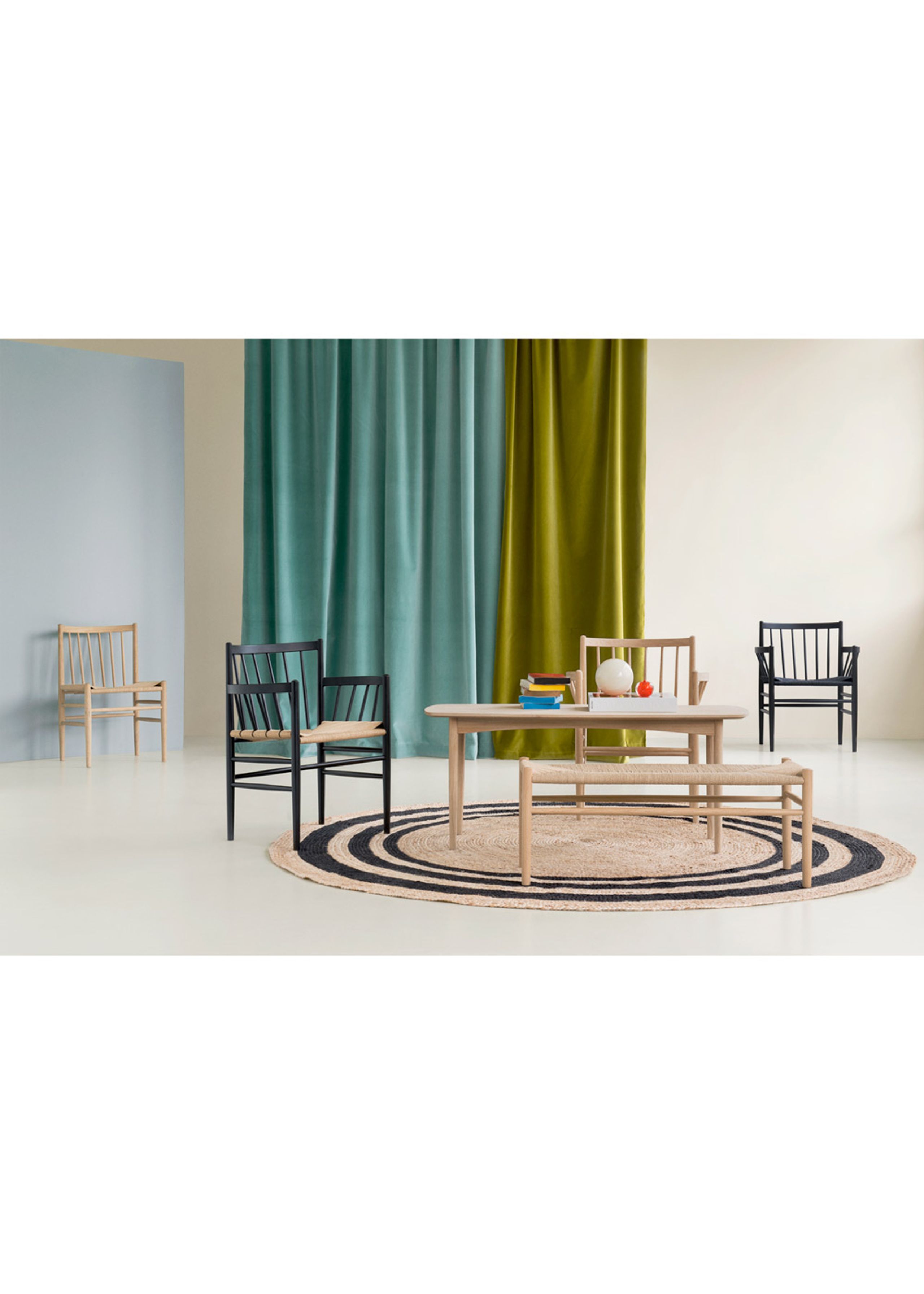 FDB Møbler / Furniture - Sedia - J81 by Jørgen Bækmark - Nature Oak/Nature Wicker - Lacquered