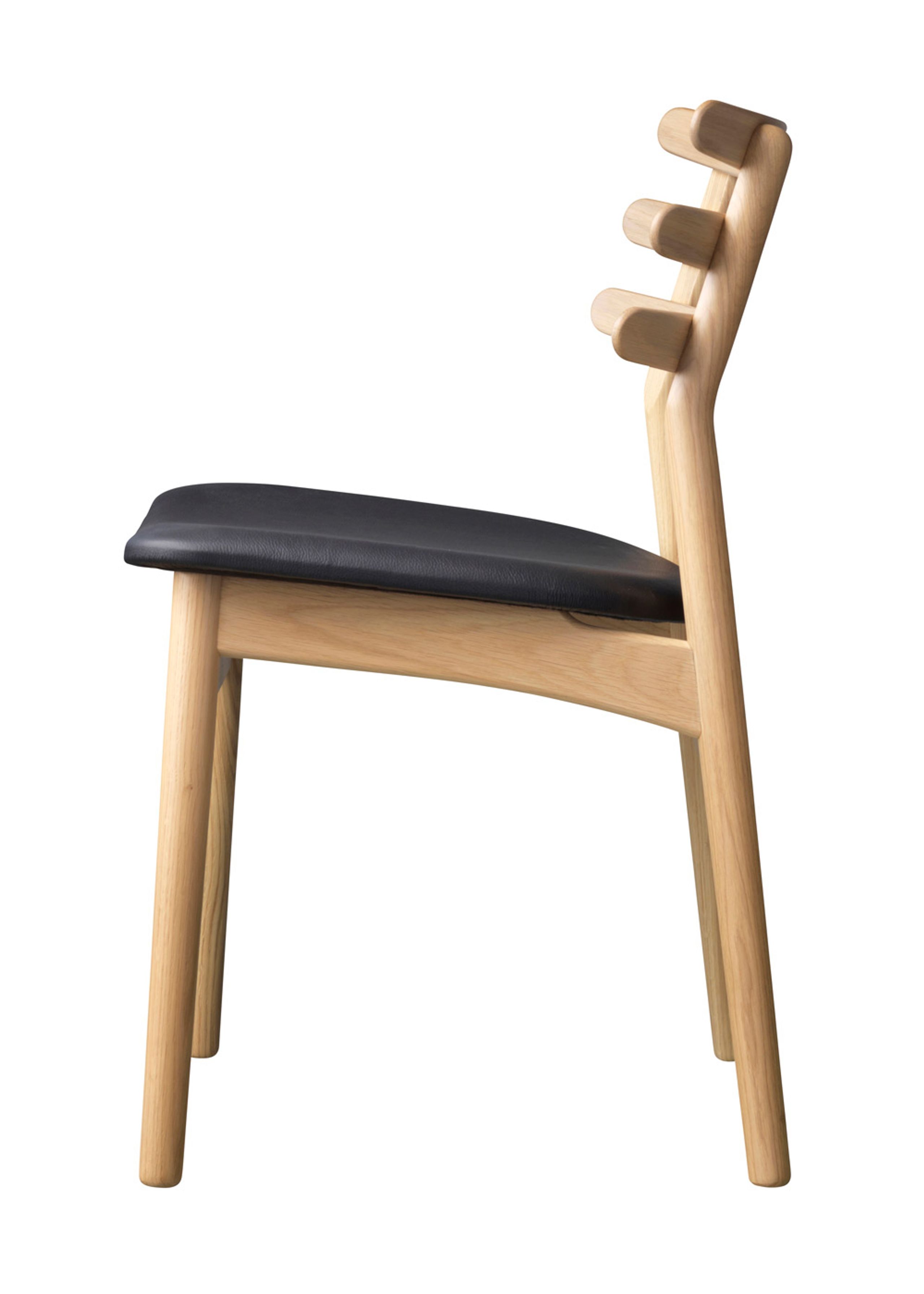 FDB Møbler / Furniture - Stuhl - J48 by Poul M. Volther - Oak / Black leather