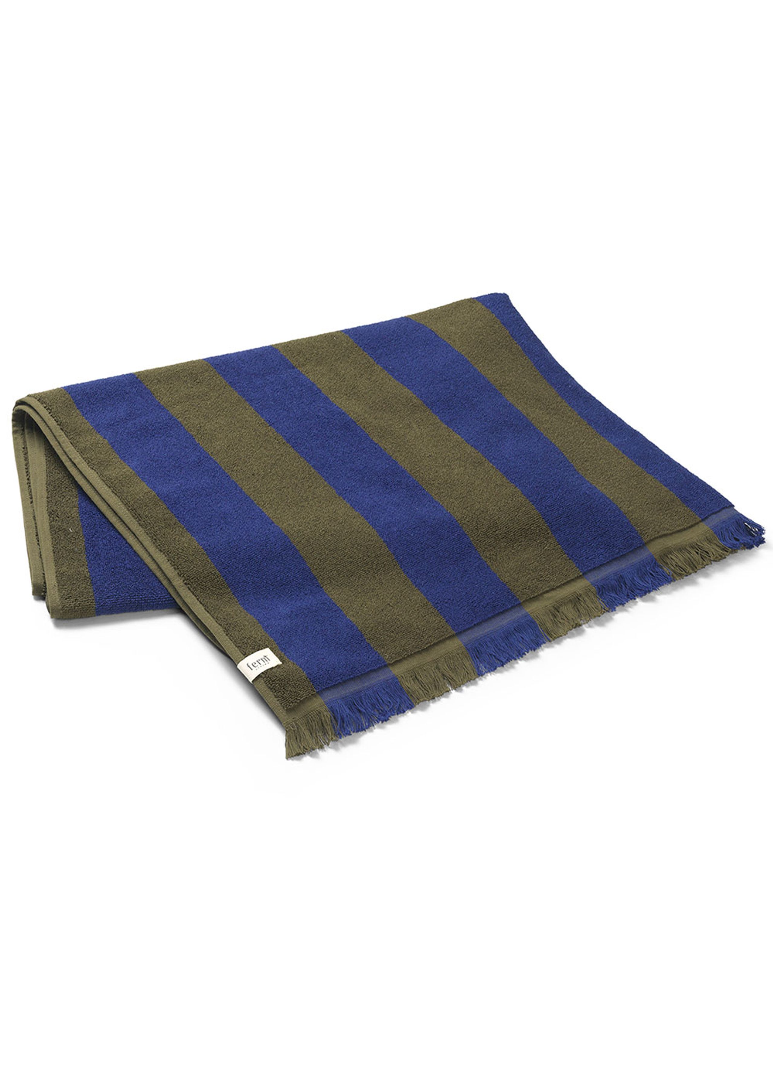 Ferm Living - Badehåndklæde - Alee Towel - Olive / Bright Blue / Beach Towel