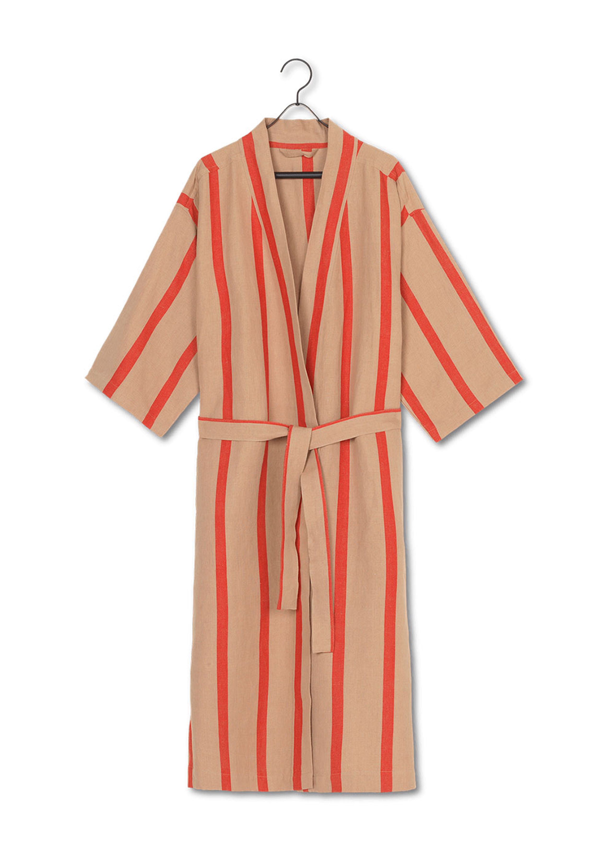 Ferm Living - Peignoir de bain - Field Robe - Camel/Red