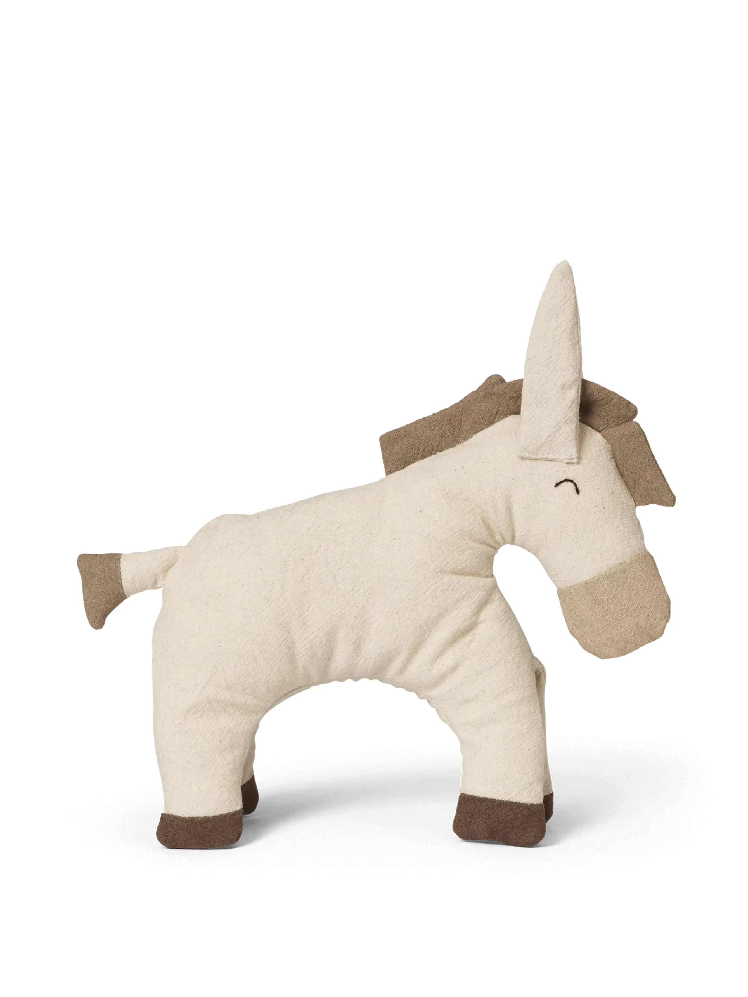 Ferm Living - Stuffed Animal - Donkey Soft Toy - Undyed/Dark Sand