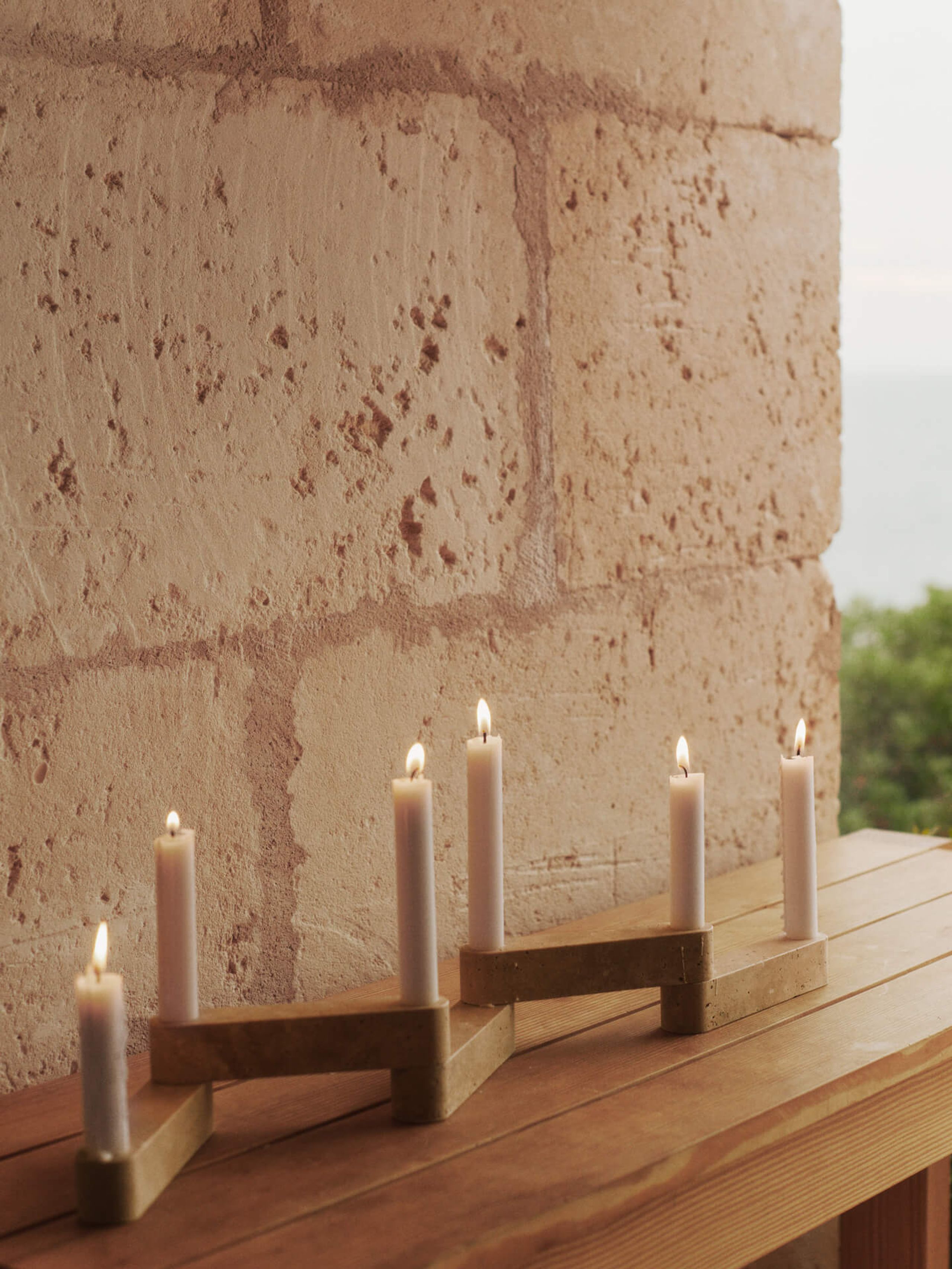 Ferm Living - Swaddle - Newel Modular Candle Holder Set - Travertine