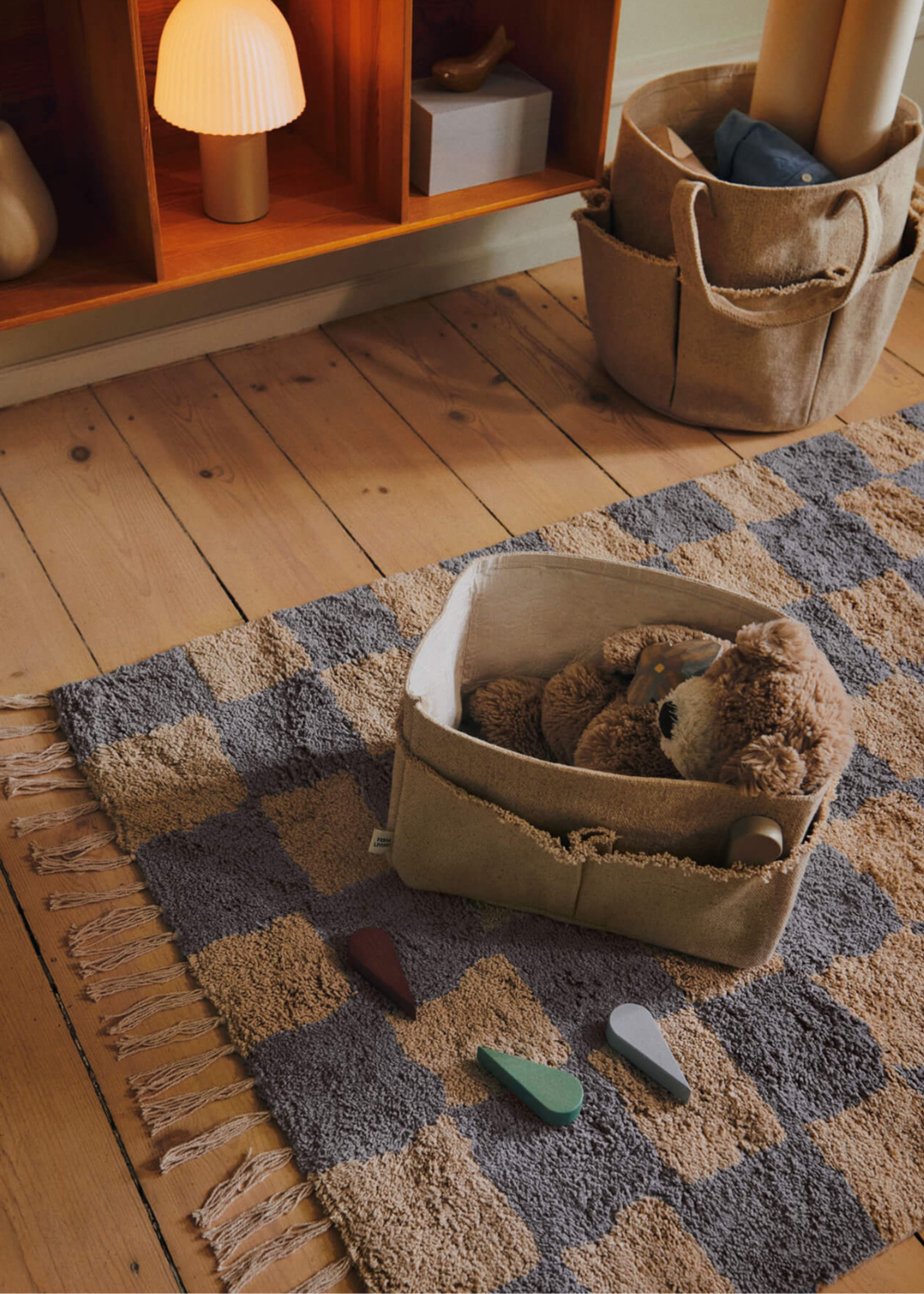 Ferm Living - Children's carpet - Mara Washable Rug - Mist Blue/Warm Sand