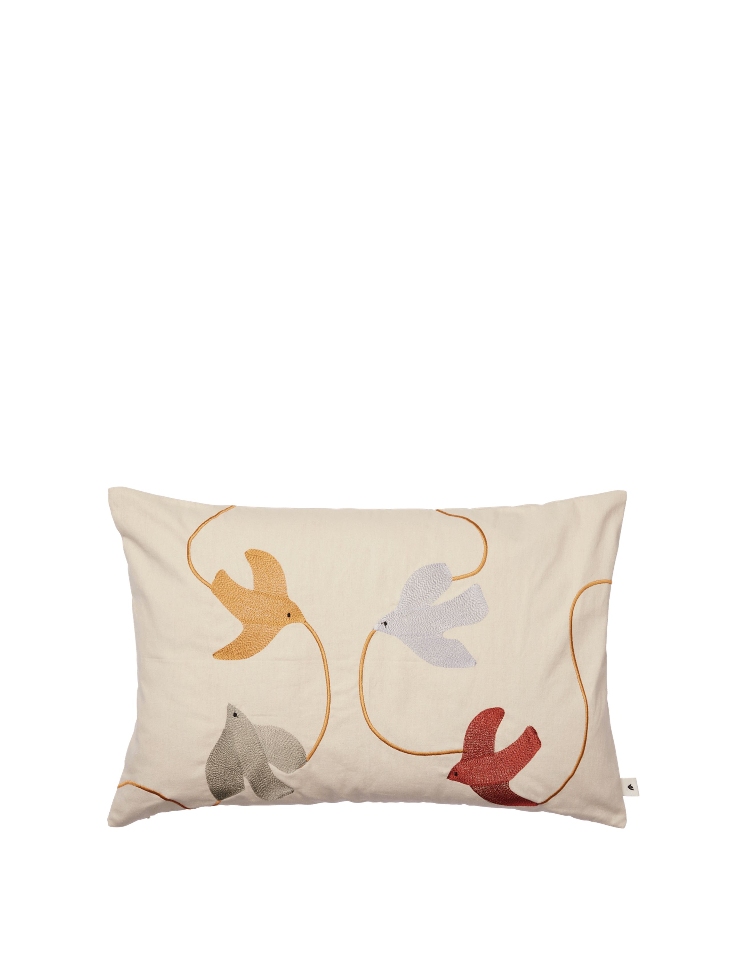 Ferm Living - Kopfkissen für Kinder - Swif Bird Embroidered Cushion - Multi