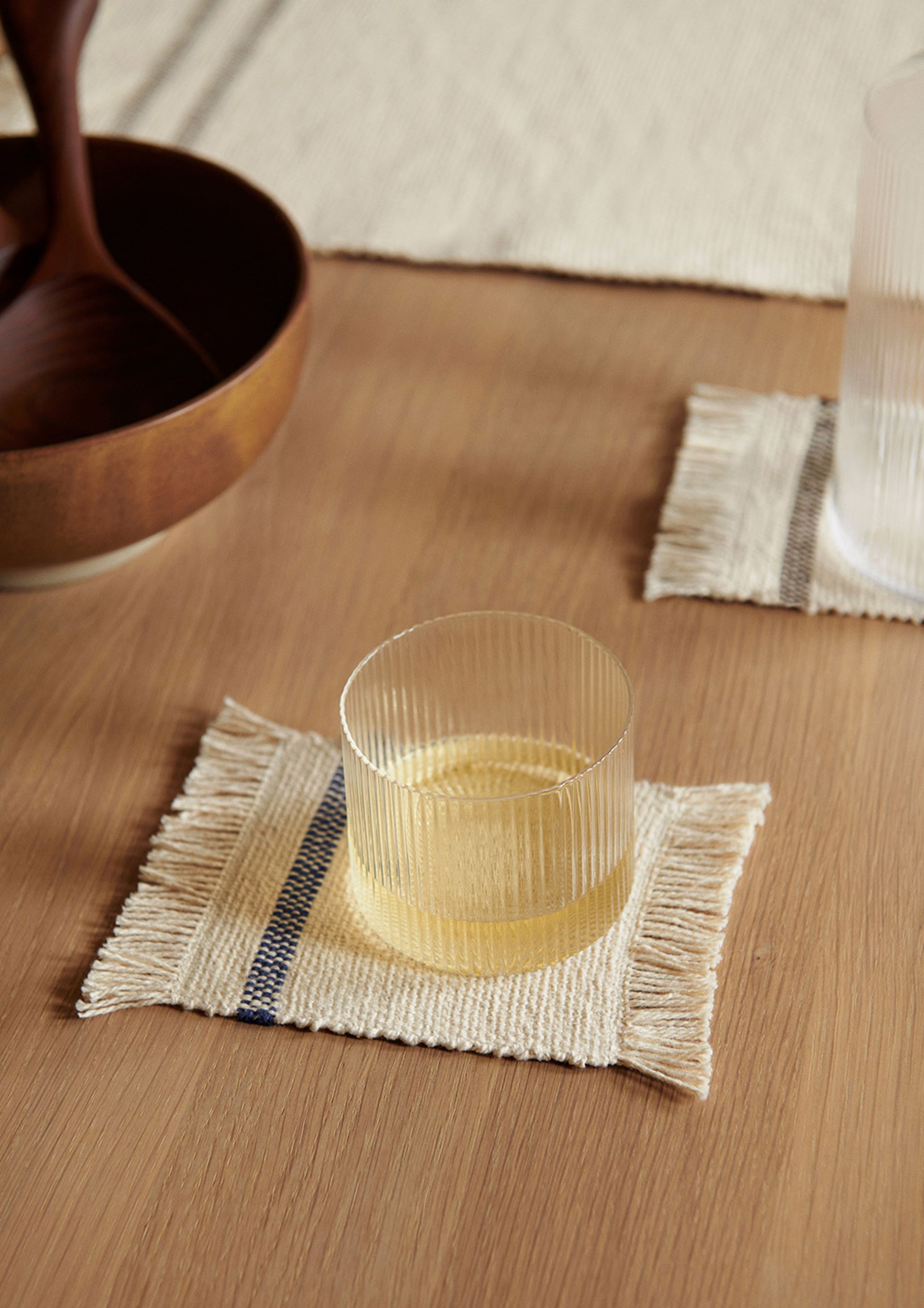 Ferm Living - Trivet - Savor Coasters - Off-White / Blue