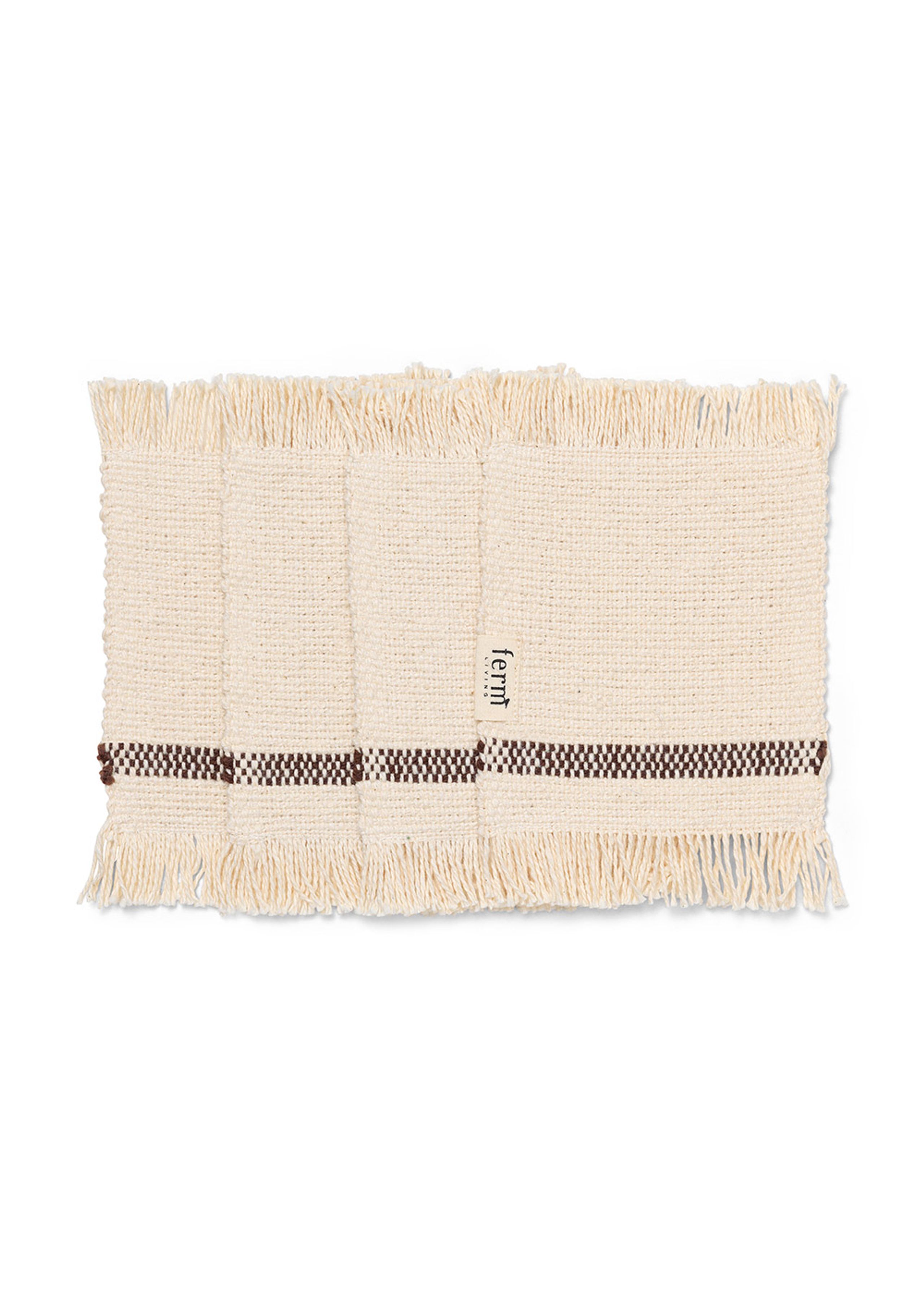 Ferm Living - Bordskåner - Savor Coasters - Off-White / Chocolate