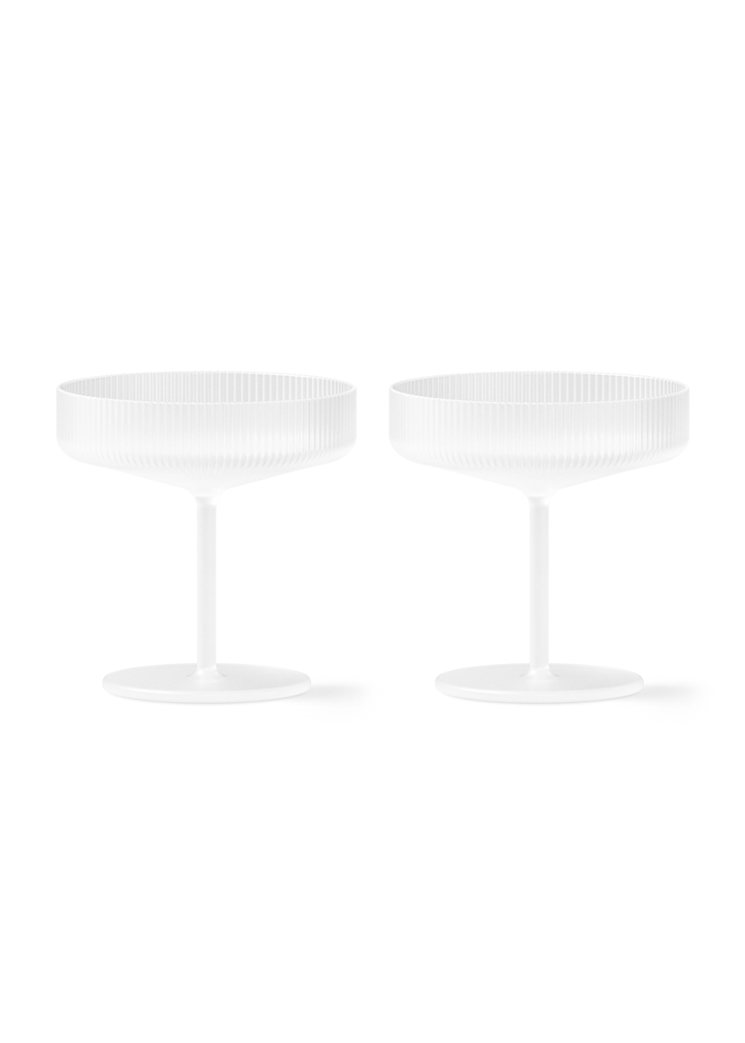 Ferm Living - Champagne glass - Ripple Champagne Saucer (Set of 2) - Frosted