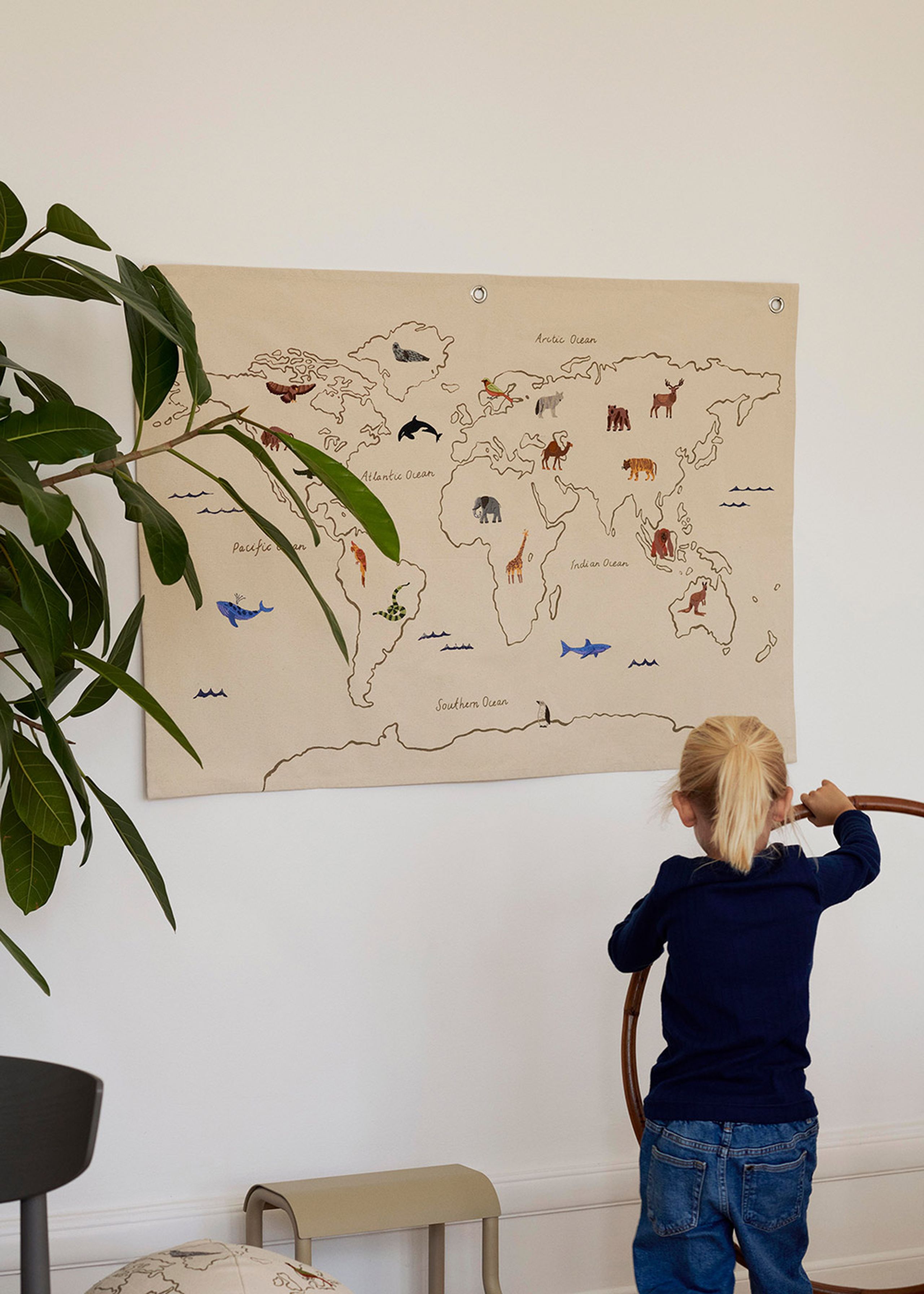 Ferm Living - Decoration - The World Textile Map - Offwhite