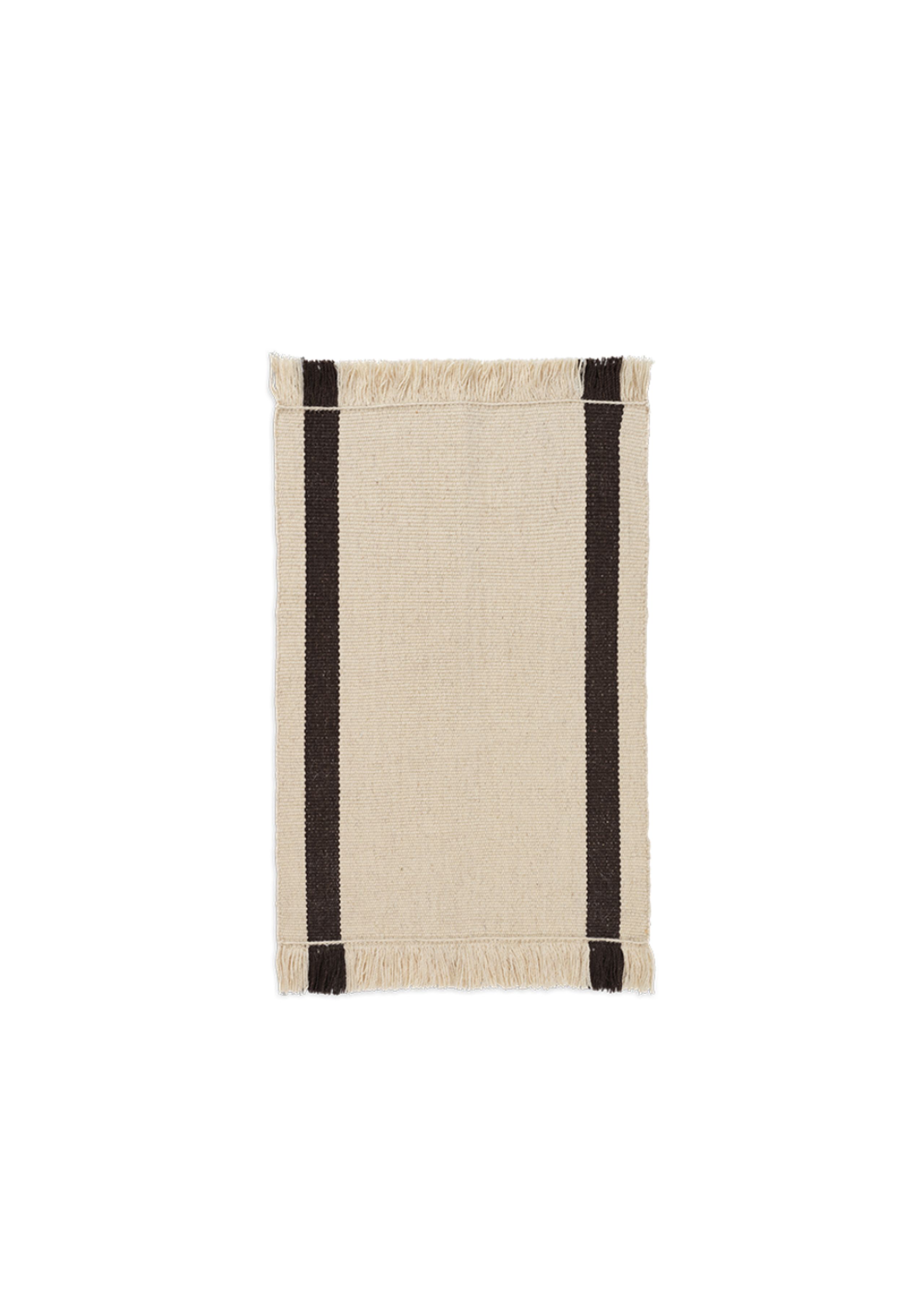 Ferm Living - Rohožka - Calm Kelim Mat - 50 x 70 - Off-white/Coffee