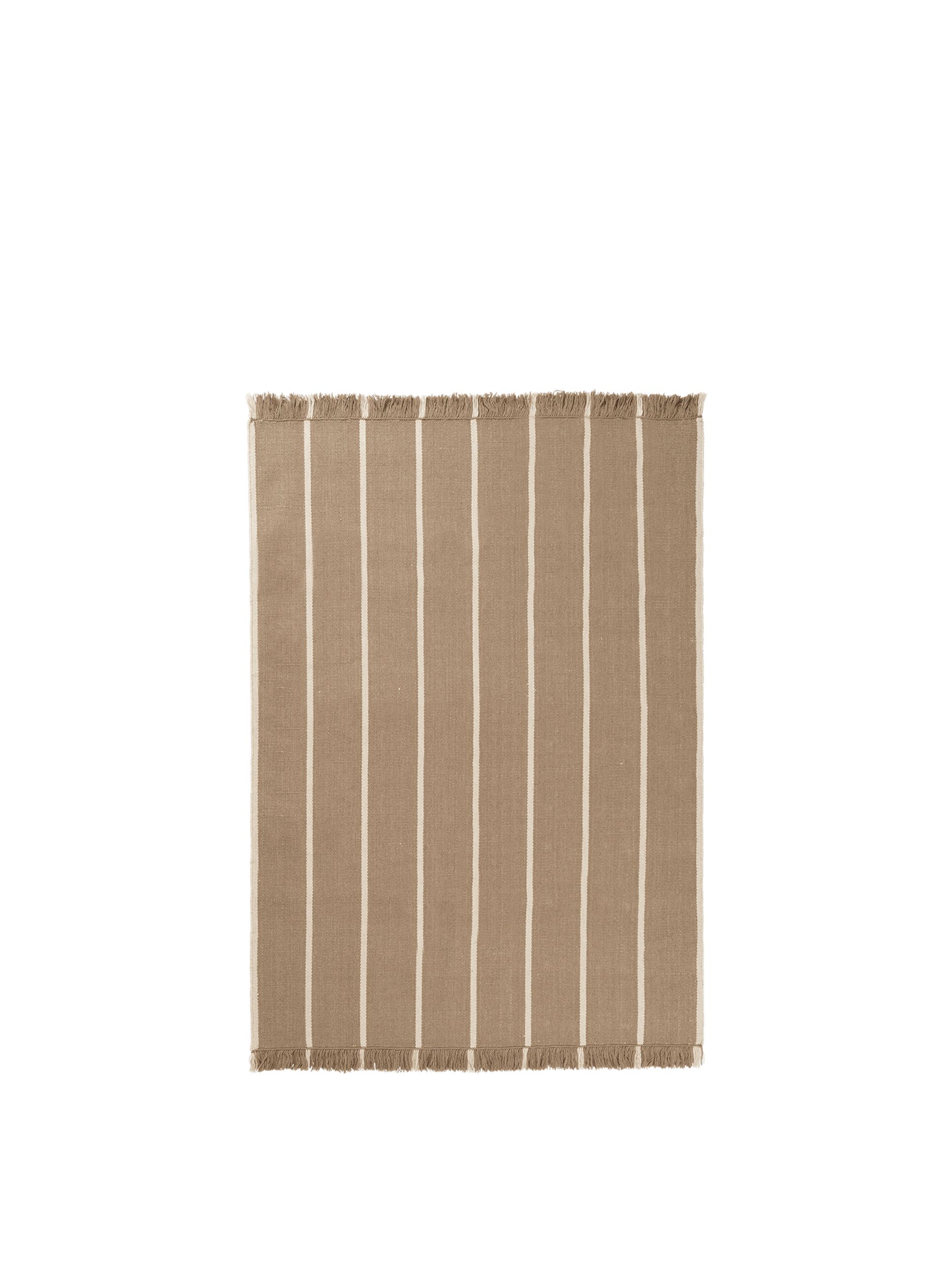 Ferm Living - - Calm Kelim Rug - - 140 x 200 - Dark Sand/Off-white
