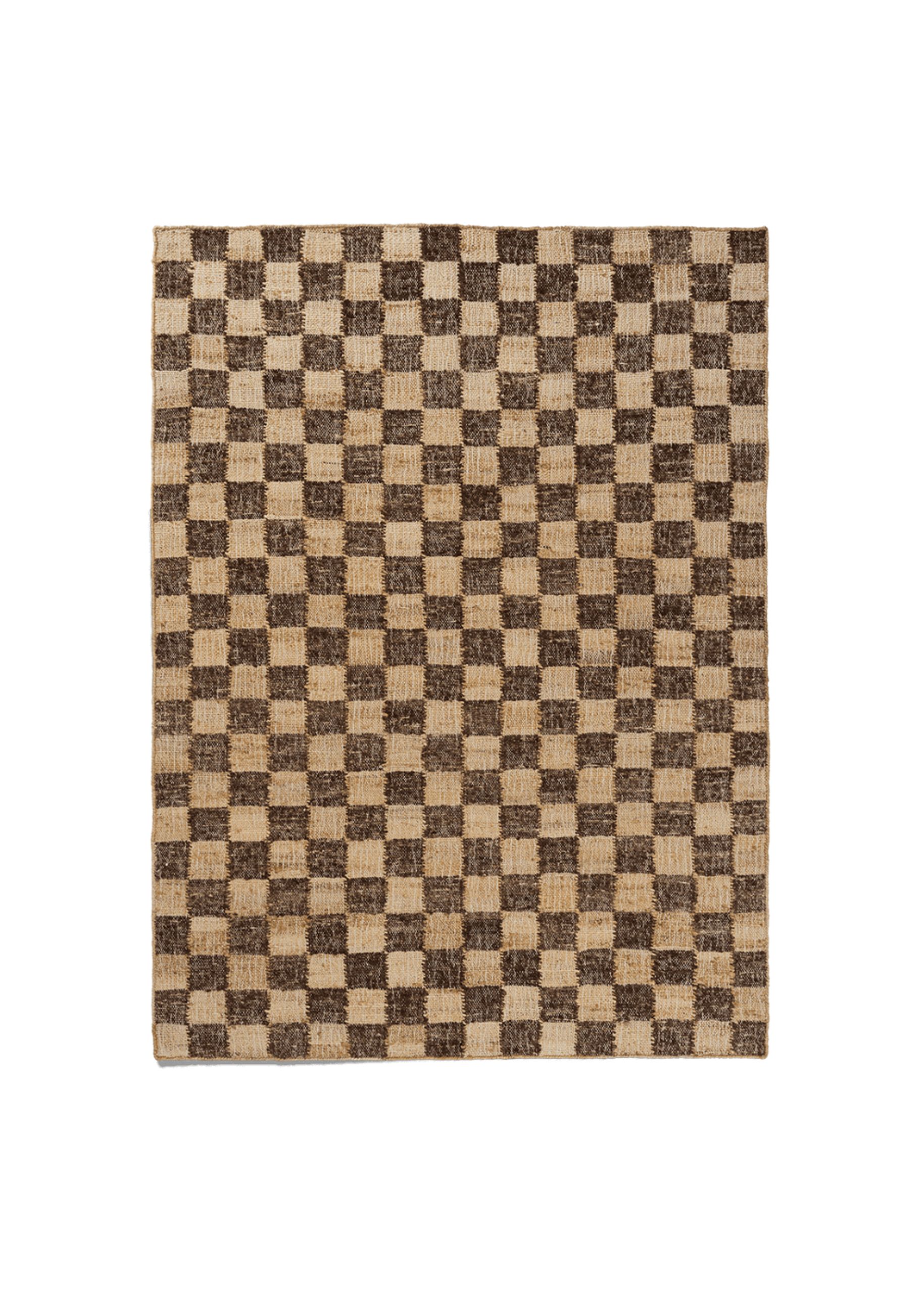 Ferm Living - - Check Wool Jute Rug - - 140 x 200 - Coffee/Natural