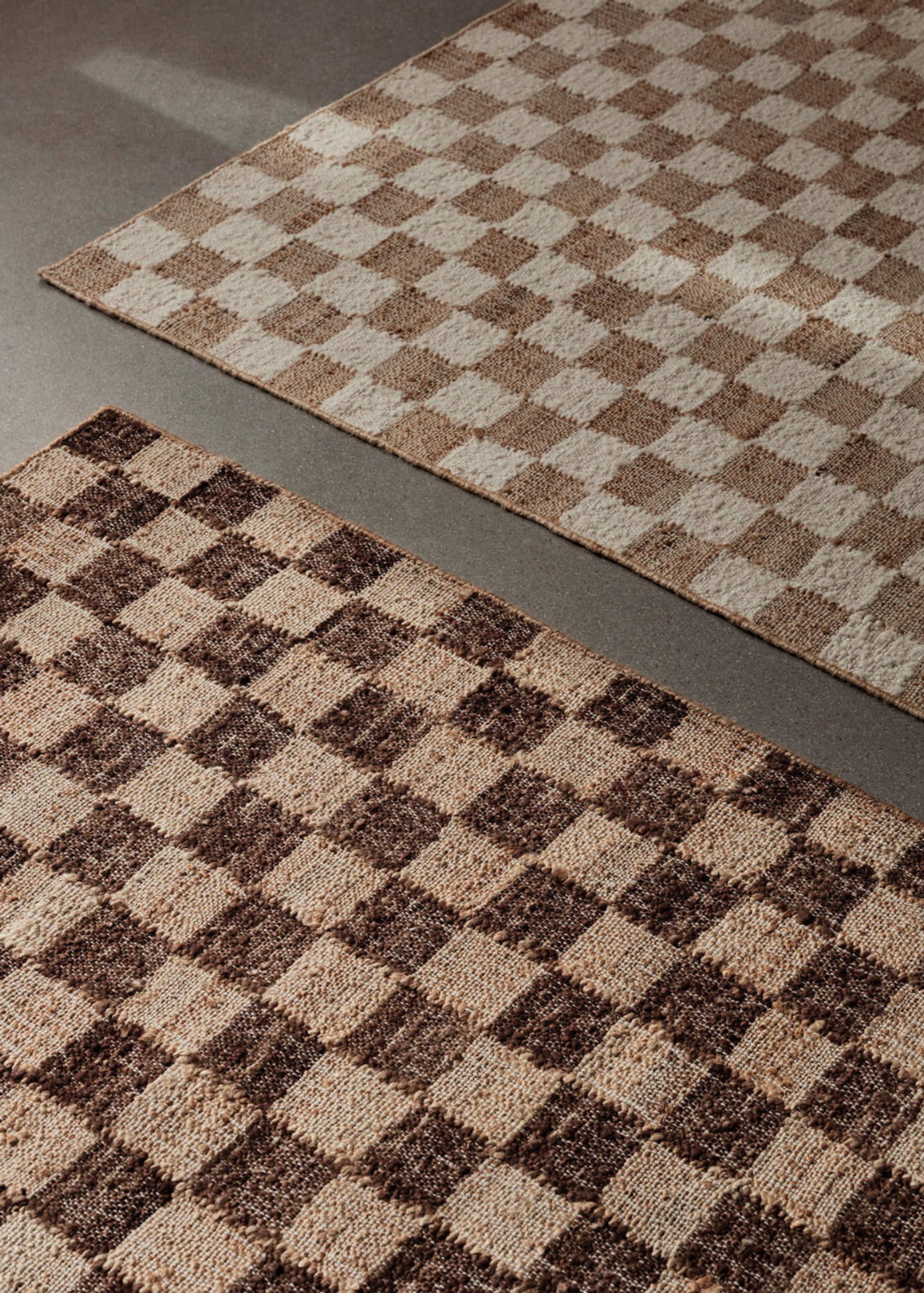 Ferm Living - - Check Wool Jute Rug - - 140 x 200 - Coffee/Natural