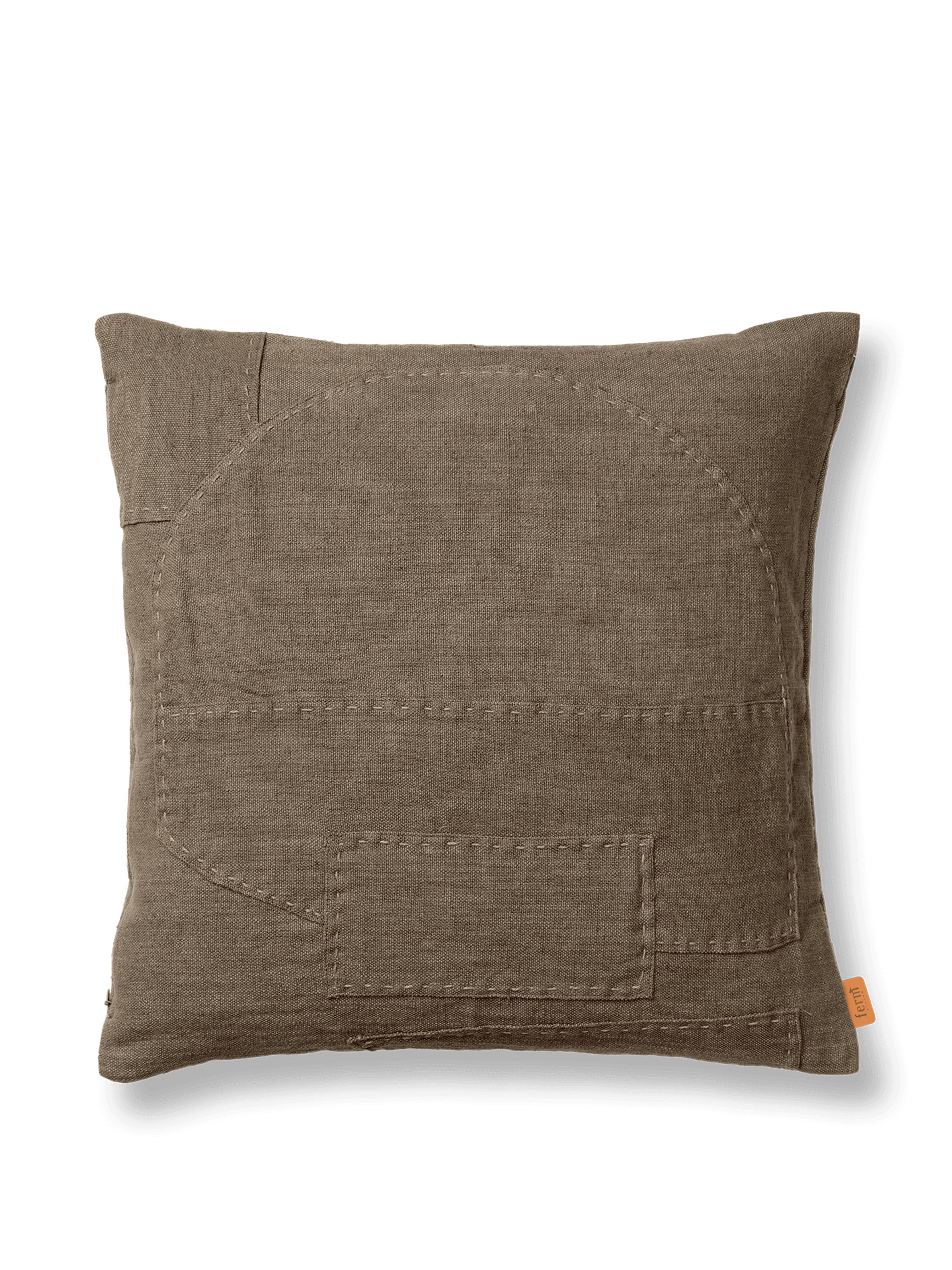 Ferm Living - Pillow - Darn Cushion - Darn Cushion - Dark Taupe