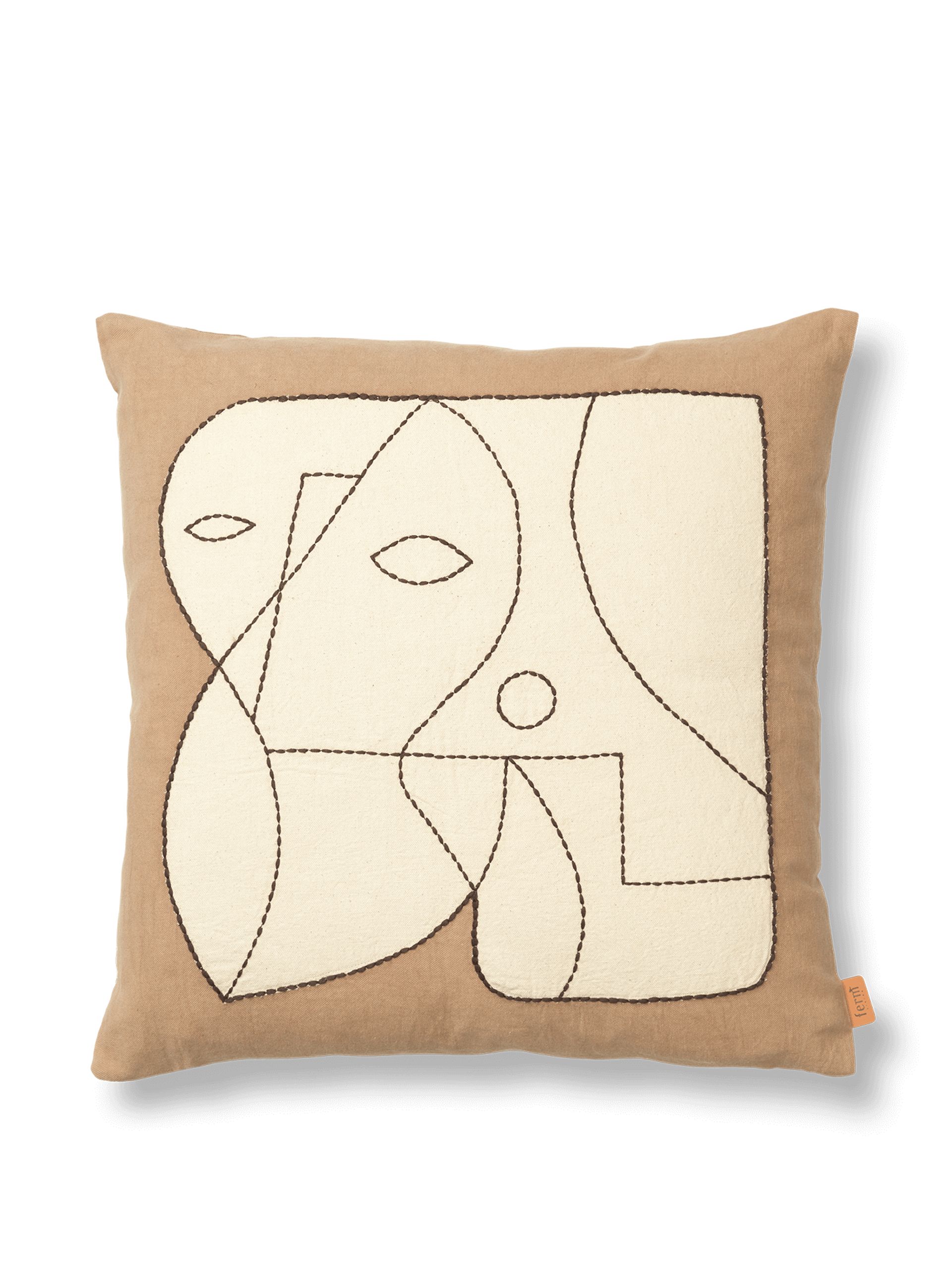 Ferm Living - - Figure Cushion - Figure Cushion - Dark Taupe/Off-white