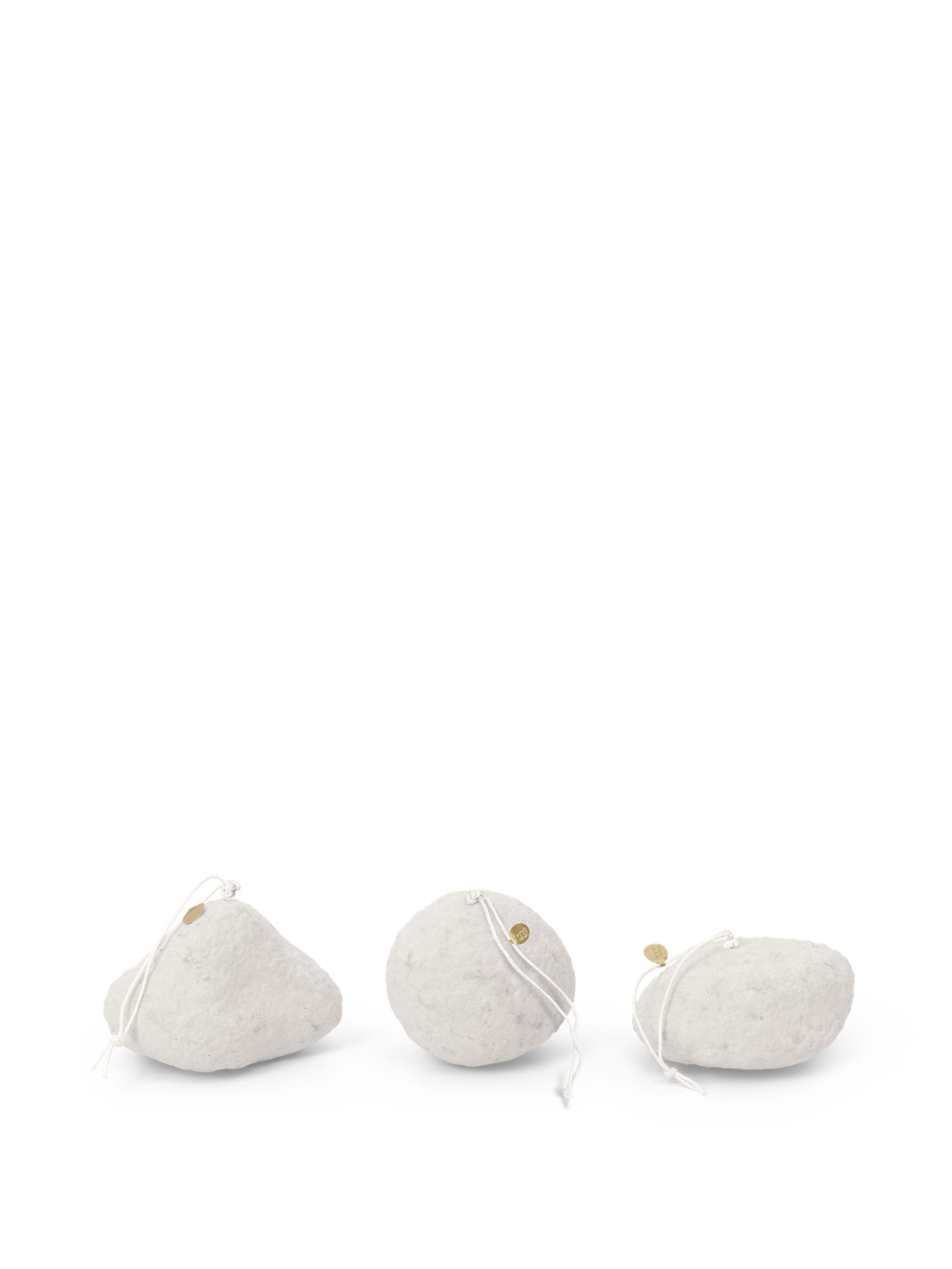 Ferm Living - - Snowball Ornaments - Snowball Ornaments - Set of 3 - White