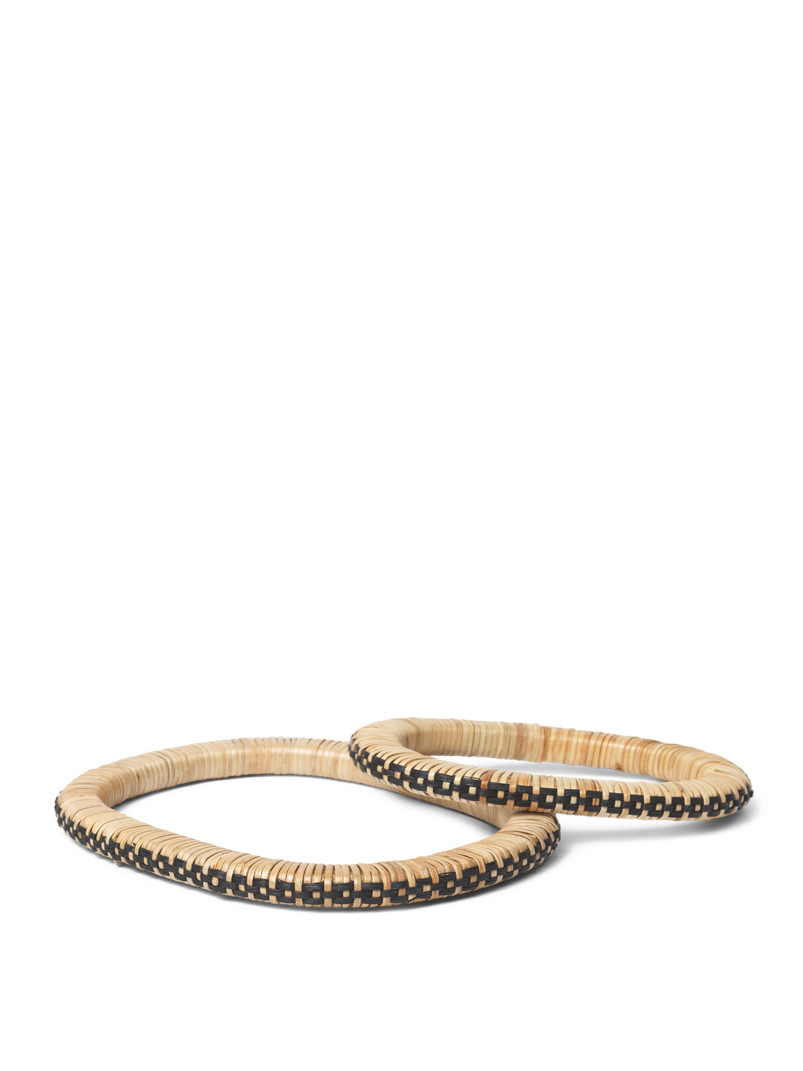 Ferm Living - - Weave Trivets - Weave Trivets - Set of 2 - Natural/Black