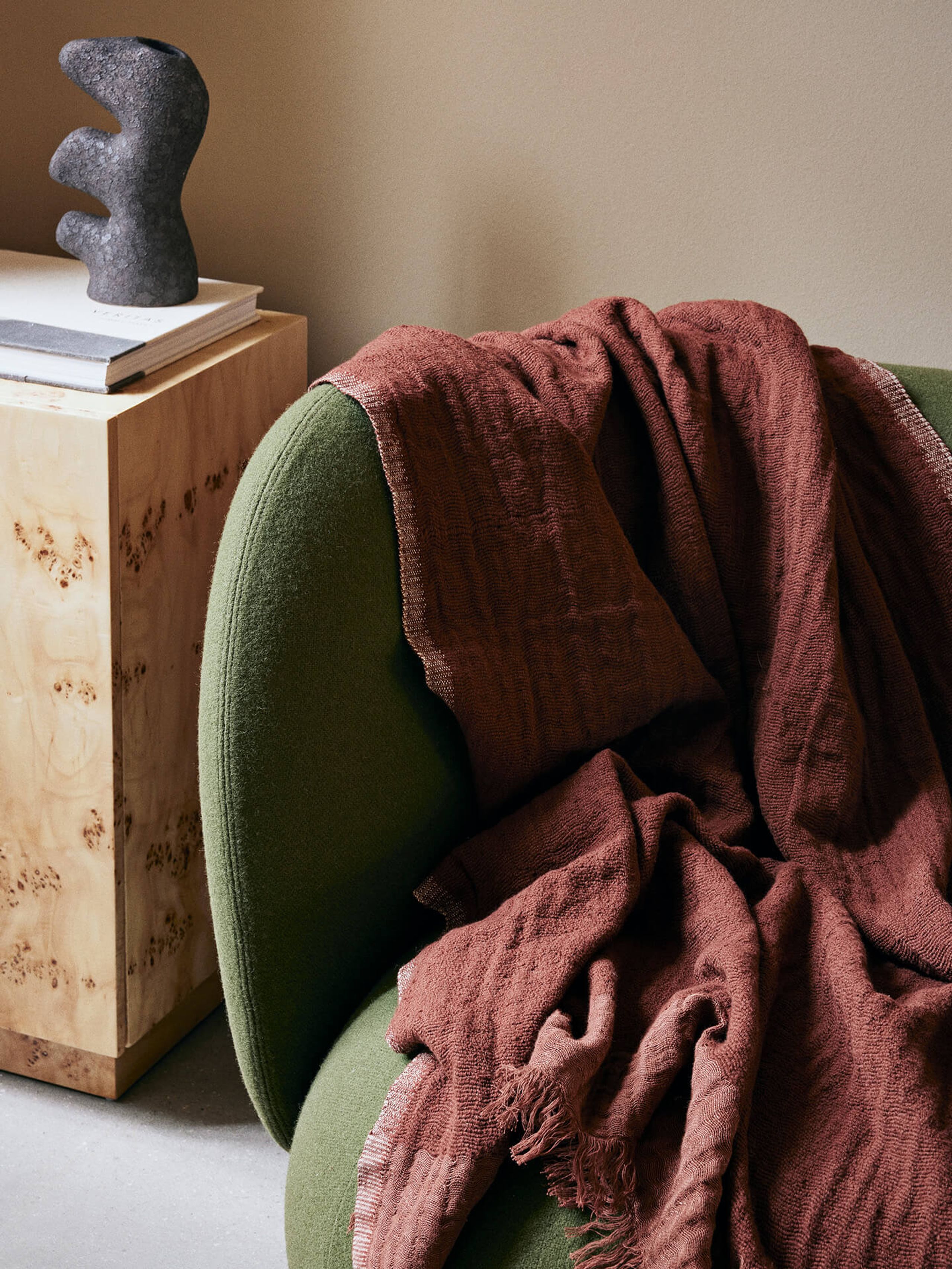Ferm Living - Plaid - Weaver Throw - Weaver Throw - Red Brown