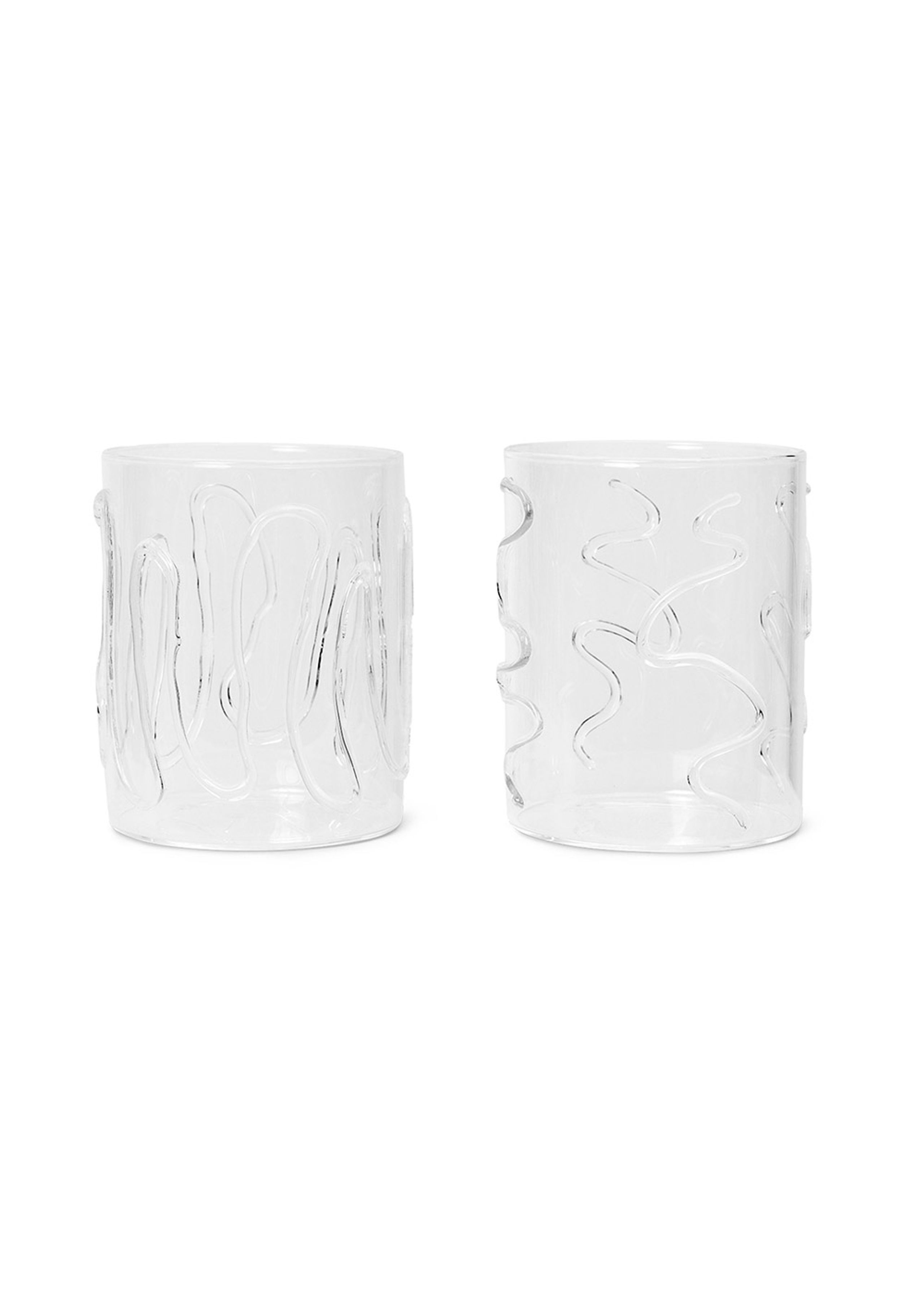 Ferm Living - Glas - Doodle Glass - Set of 2 - Tall