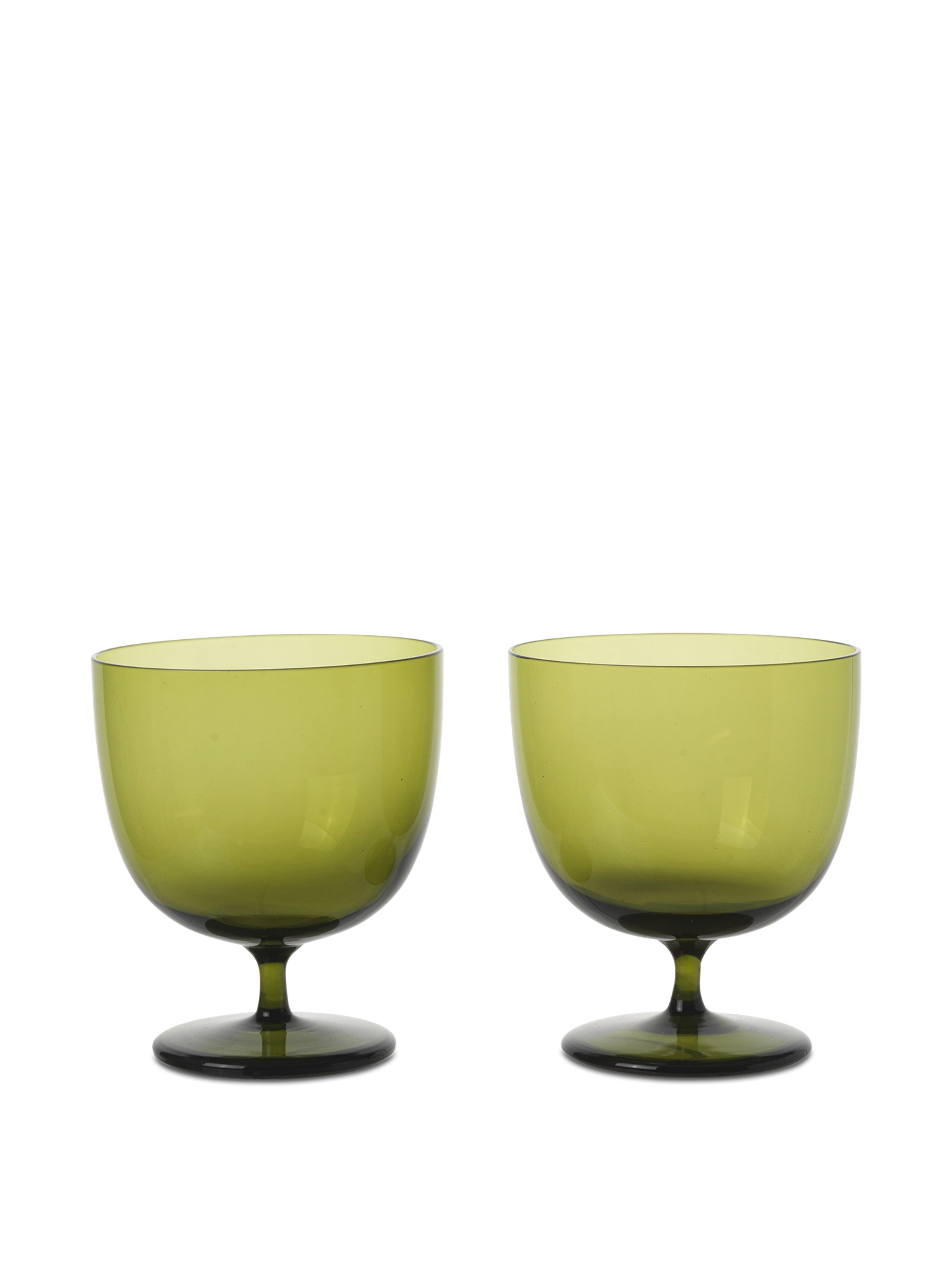 Ferm Living - Glass - Host Water Glasses - Host Water Glasses - Set of 2 - Moss Green
