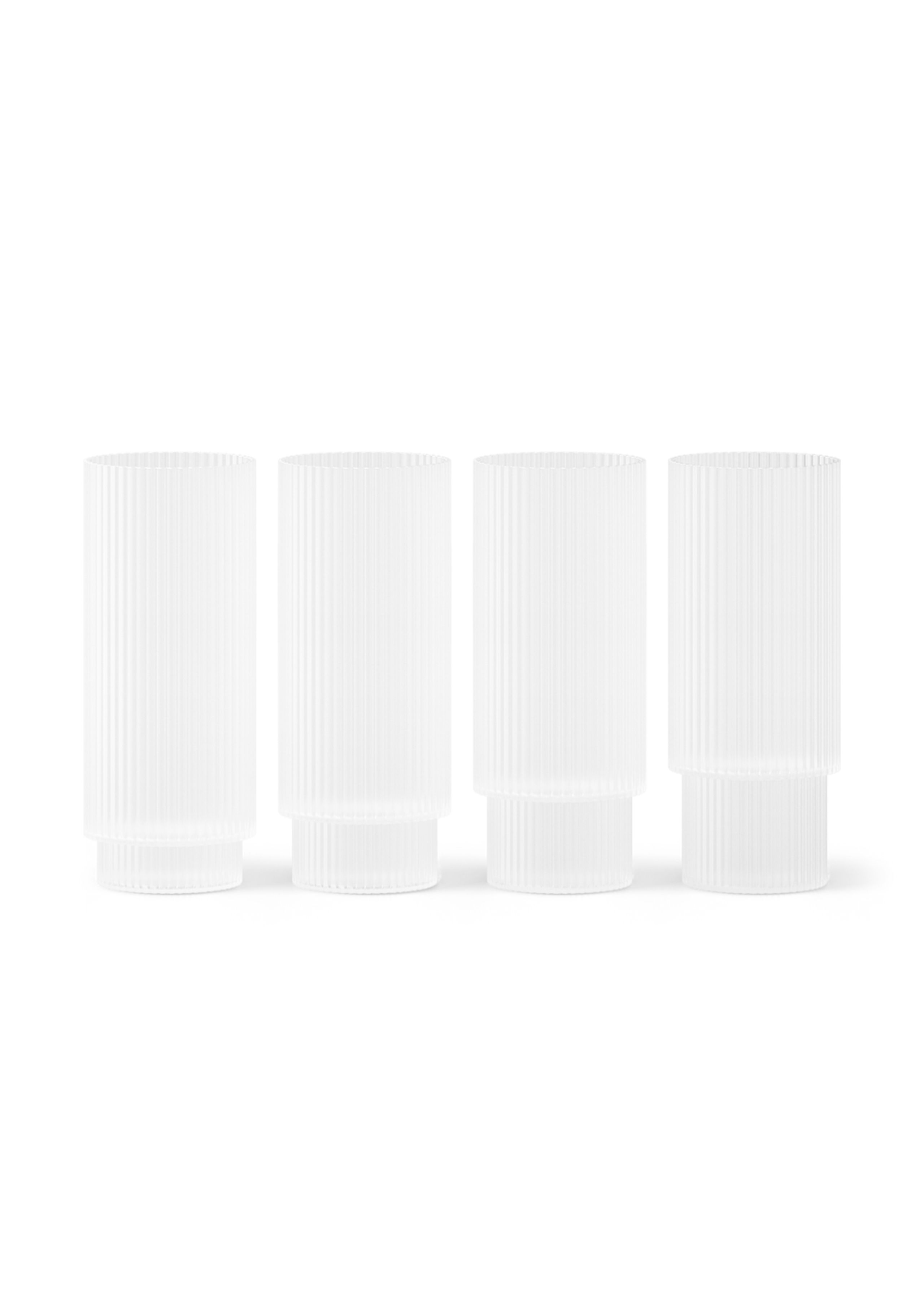 Ferm Living - Sklo - Ripple Long Drink Glass (Set of 4) - Frosted