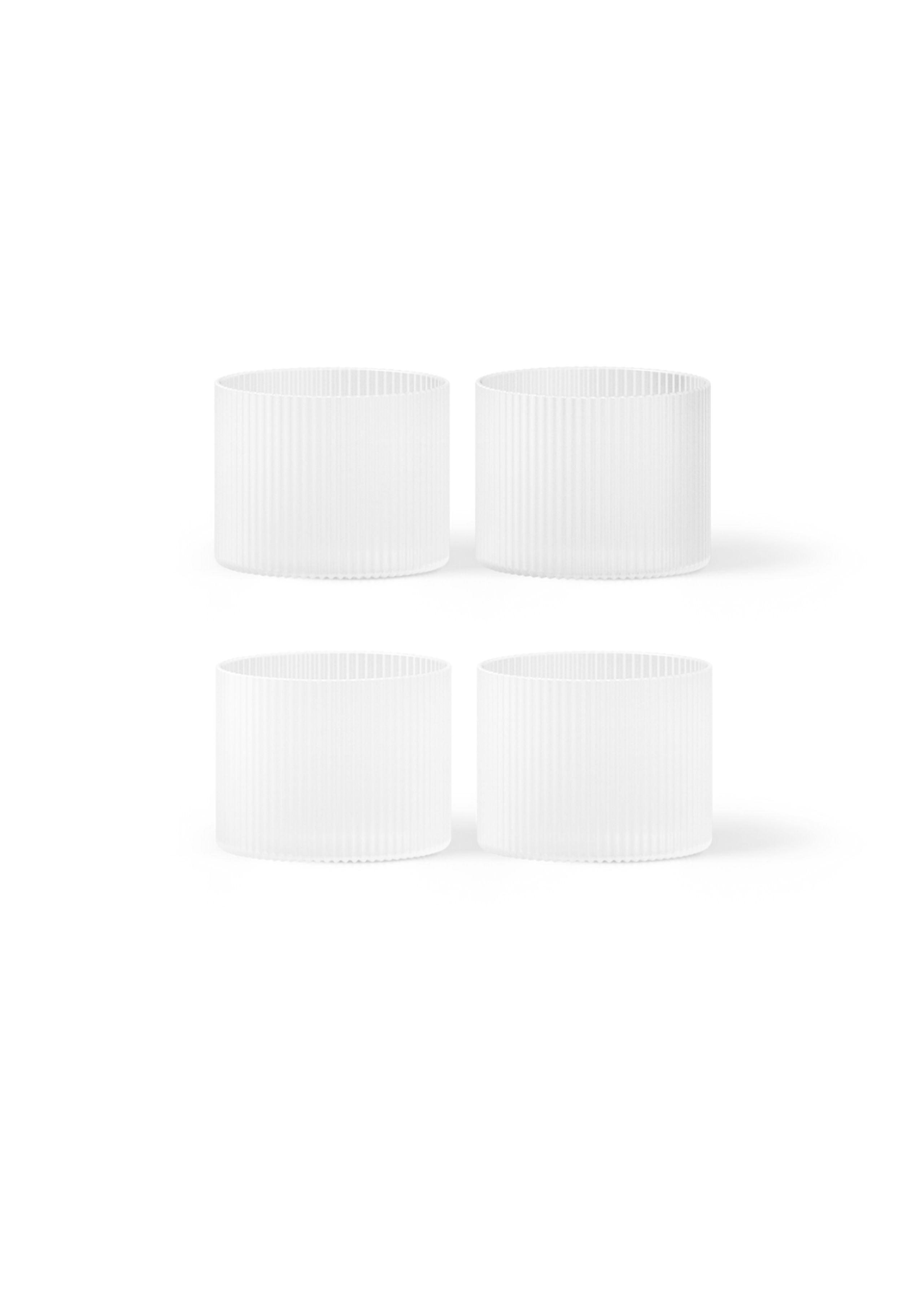Ferm Living - Sklo - Ripple Low Glass (Set of 4) - Frosted