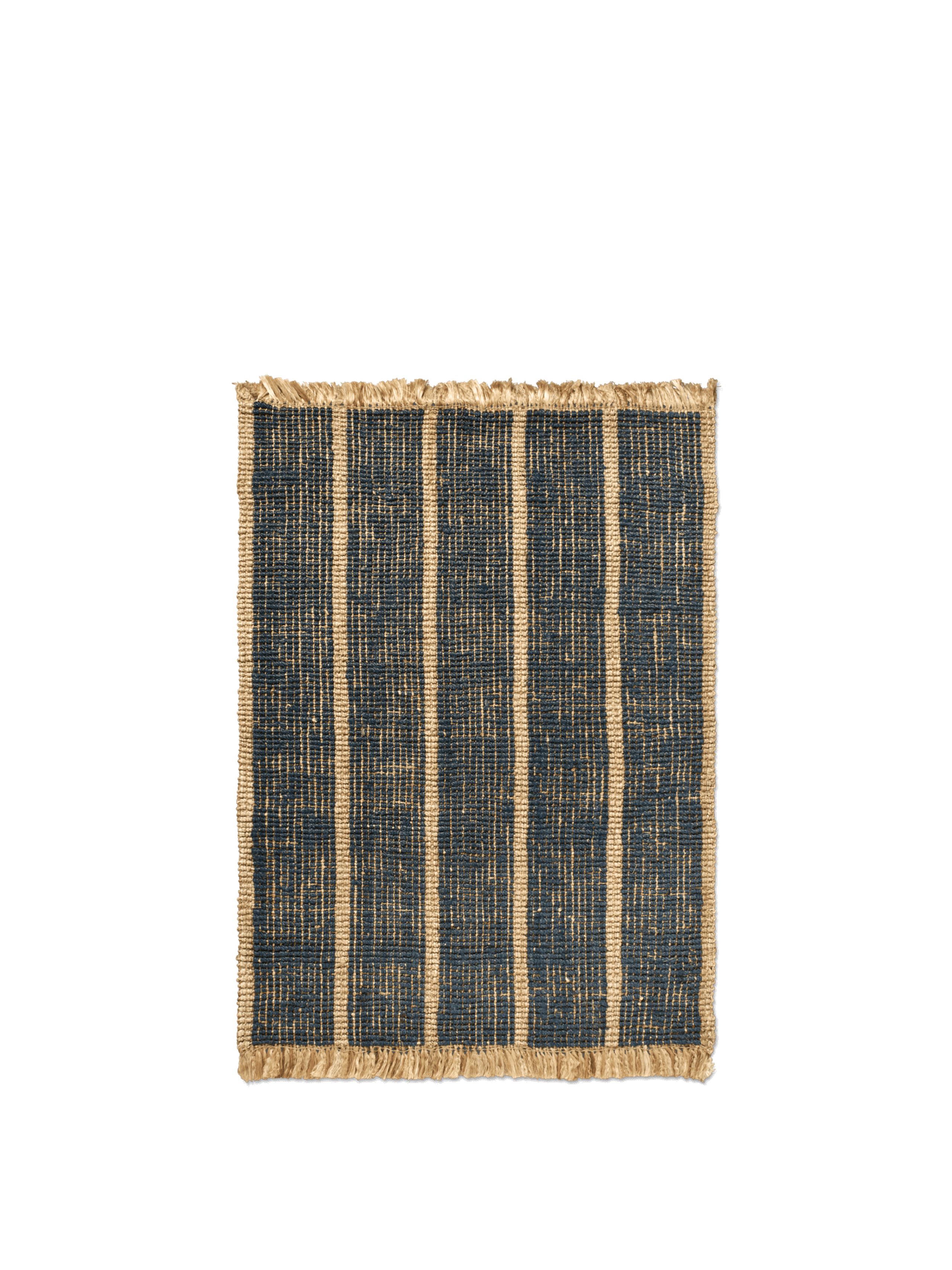 Ferm Living - Rug - Athens Stripes Rug - 140 x 200 - Natural/Ink Blue
