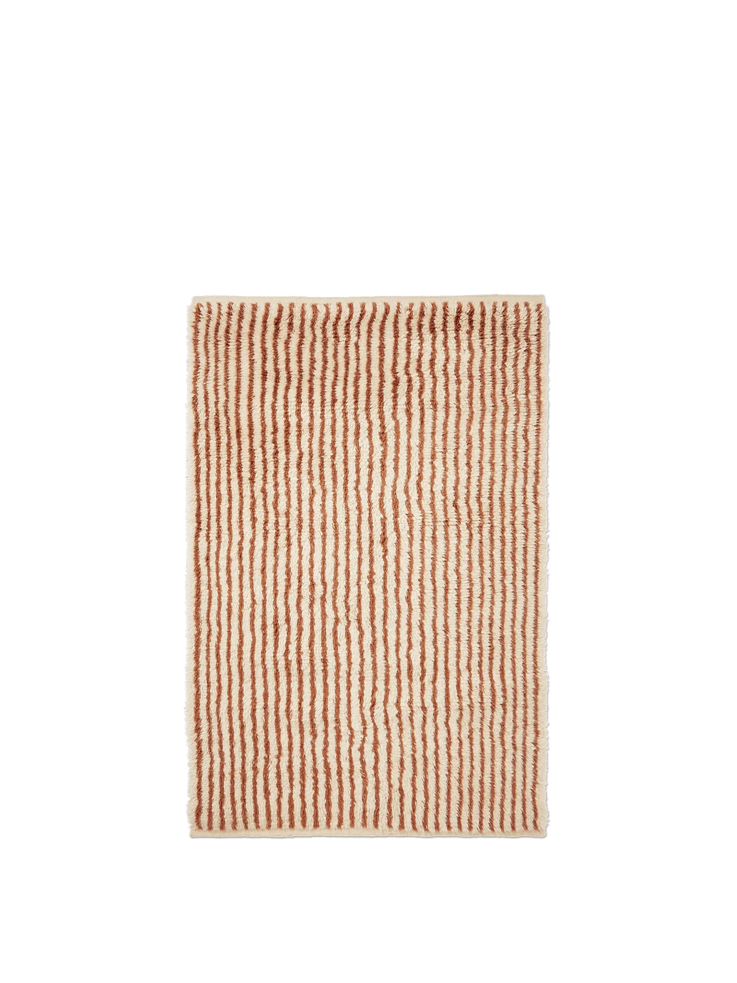 Ferm Living - Rug - Kami Knotted Rug - 80 x 120 - Off-white/Red Brown