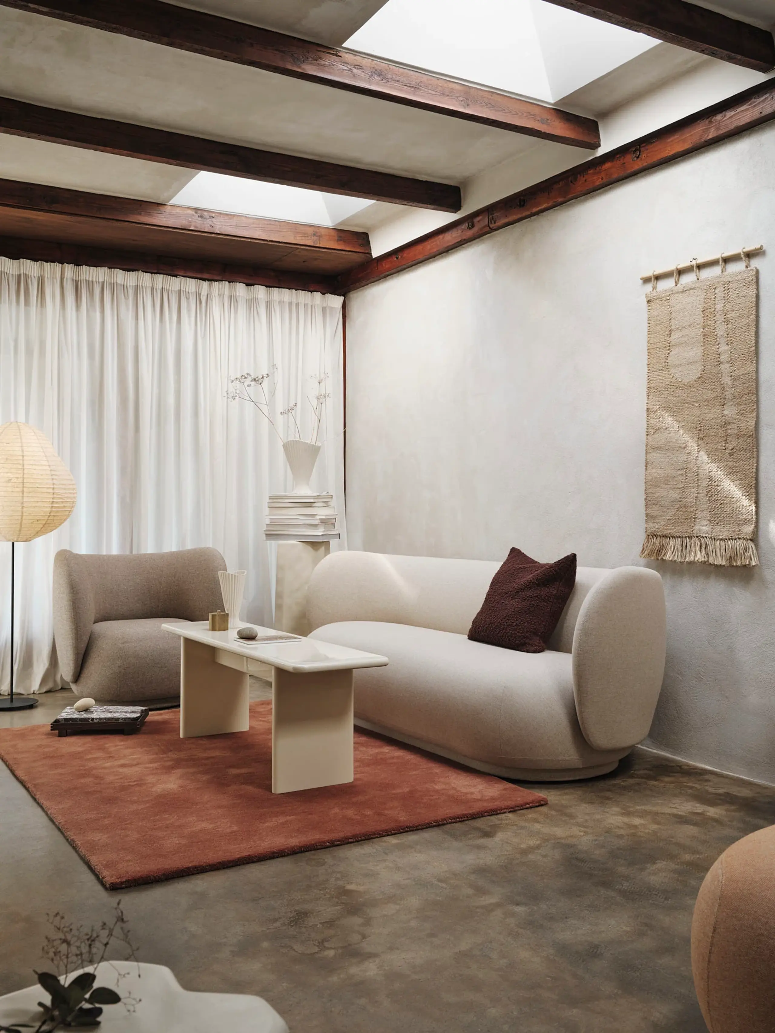 Ferm Living - Koberec - Stille Tufted Rug - 160 x 250 - Red Brown