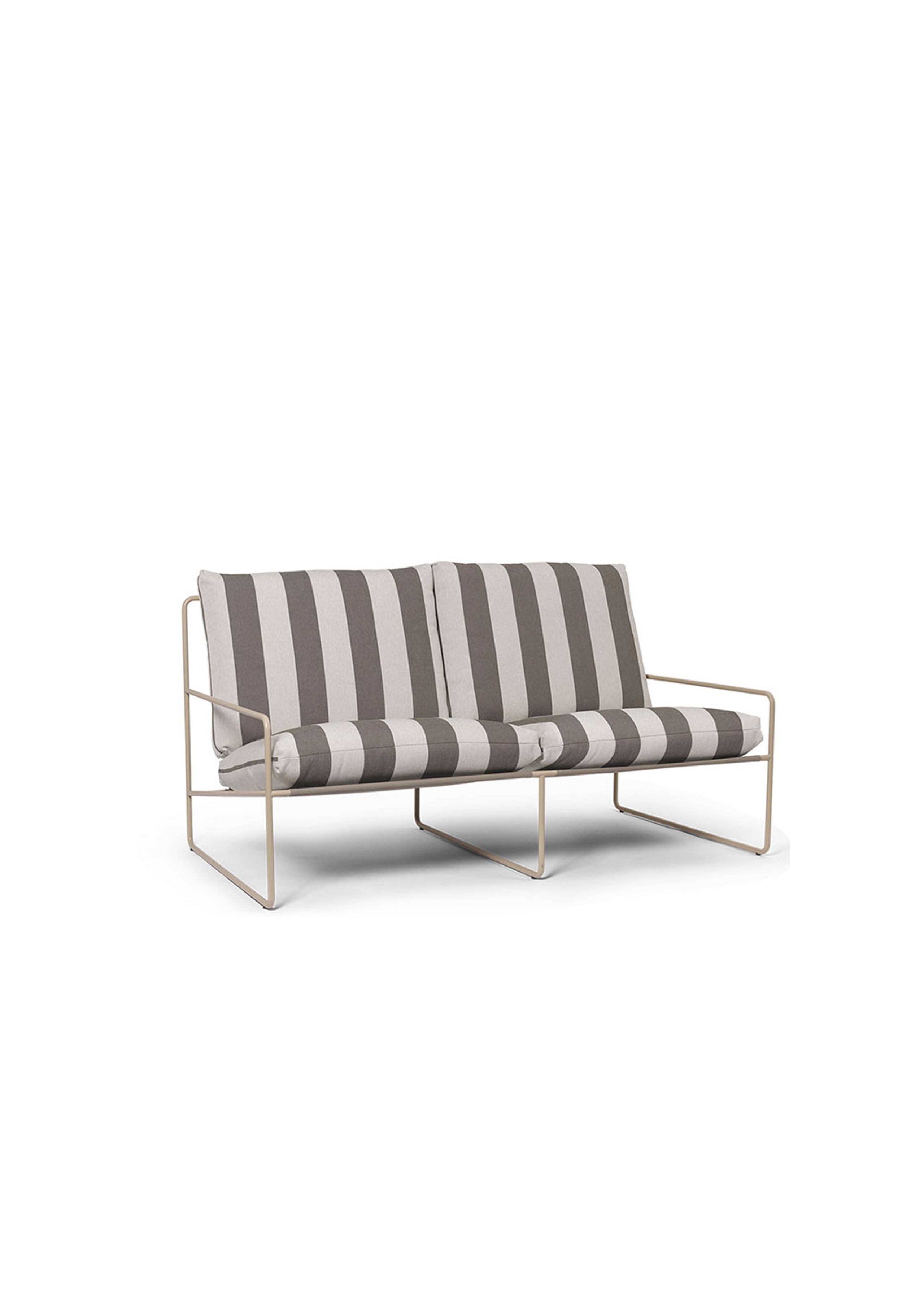 Ferm Living - Gartensofa - Desert 2-seater - Stripe - Cashmere/Chocolate