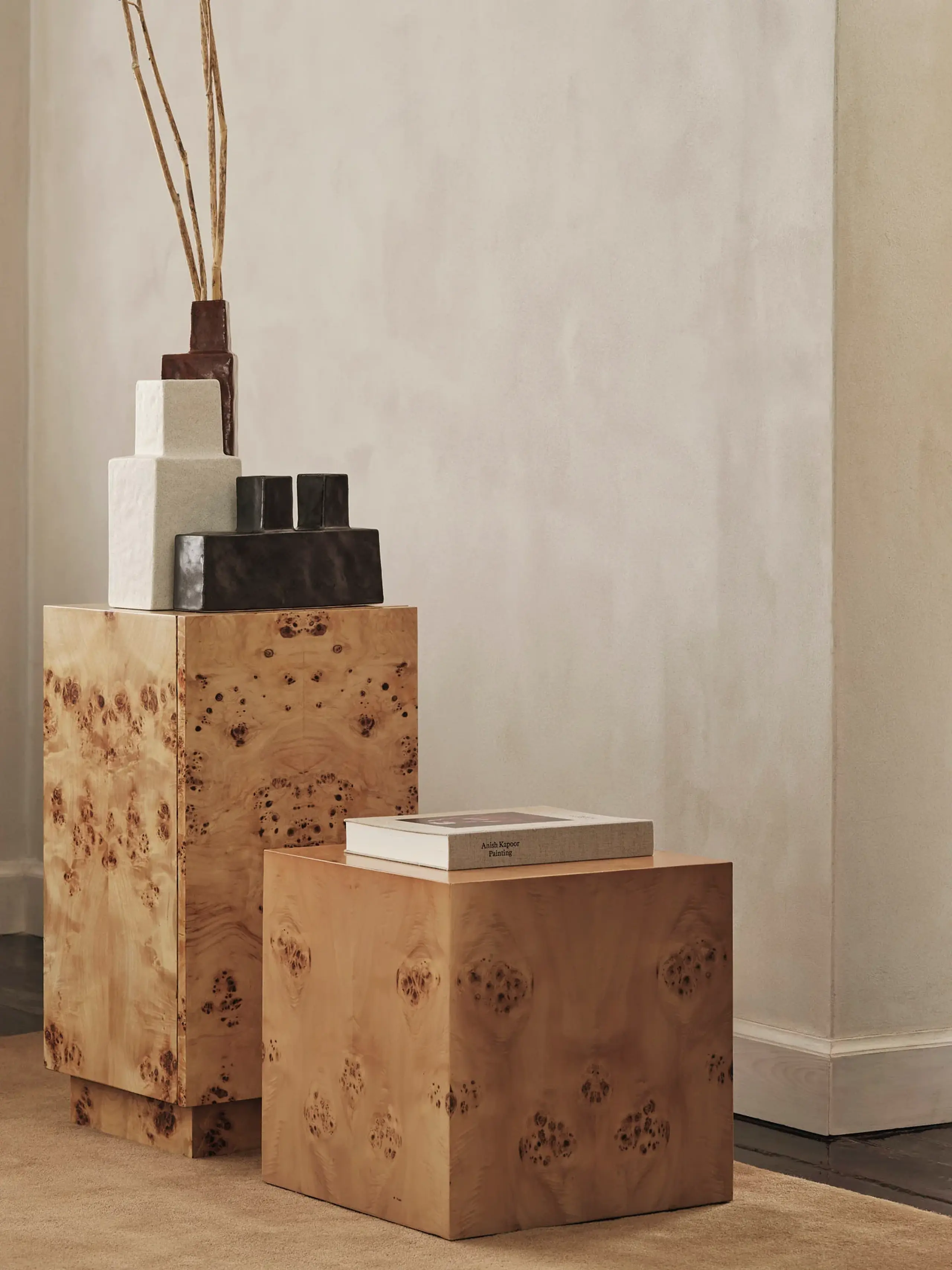 Ferm Living - Side table - Burl Cube Side Table - Natural - Natural