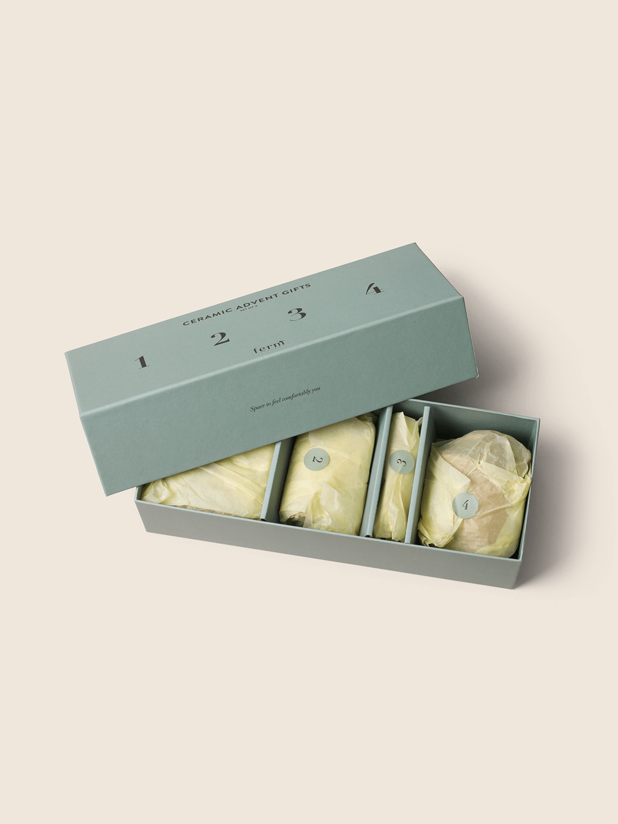 Ferm Living - Adventní kalendář - Ceramic Advent Gifts – Set Of 4 - Mixed