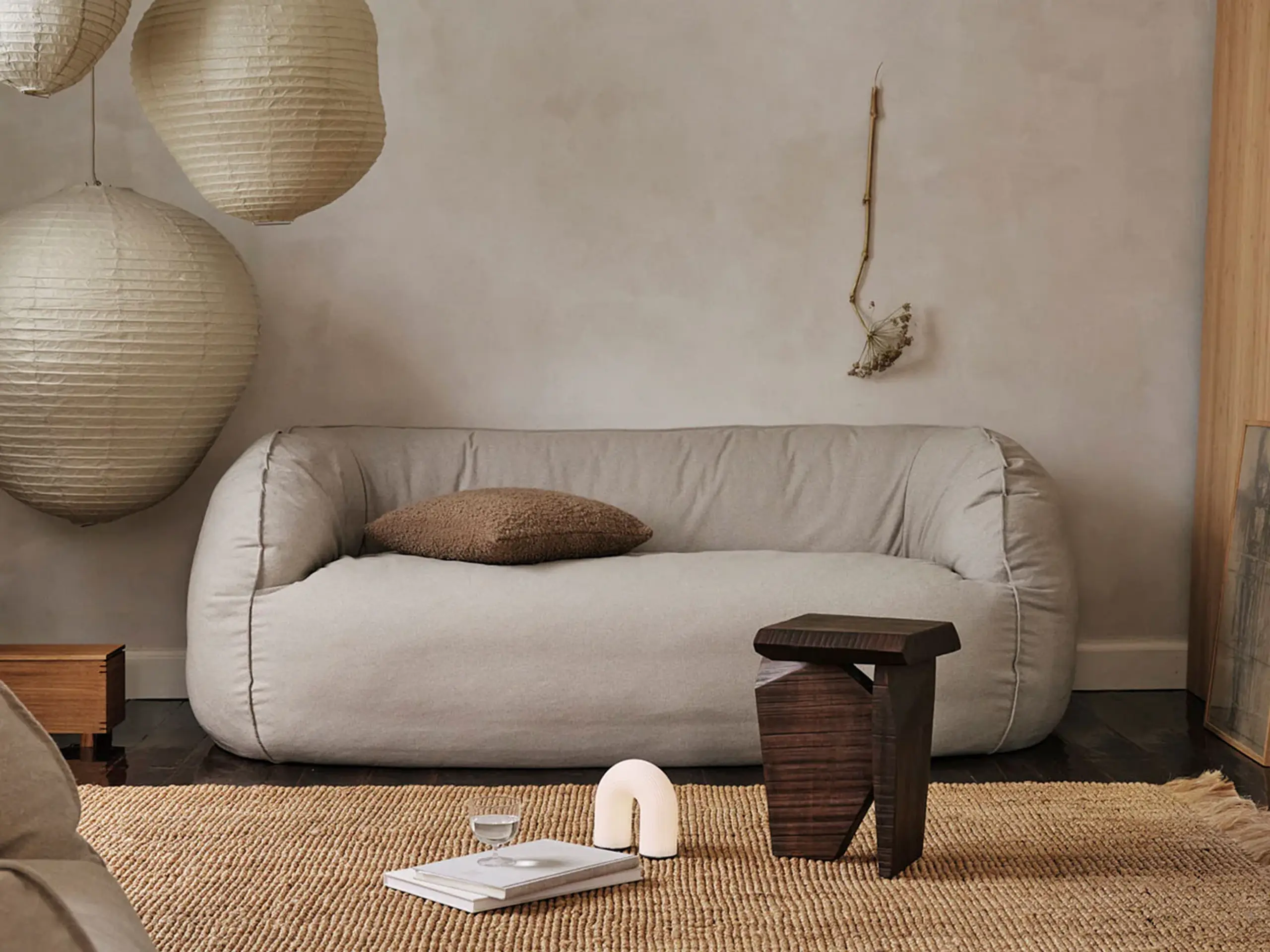 Ferm Living - 2-Personen-Sofa - Nesten 2-seater - Re-cotton - Natural - Re-Cotton - Natural