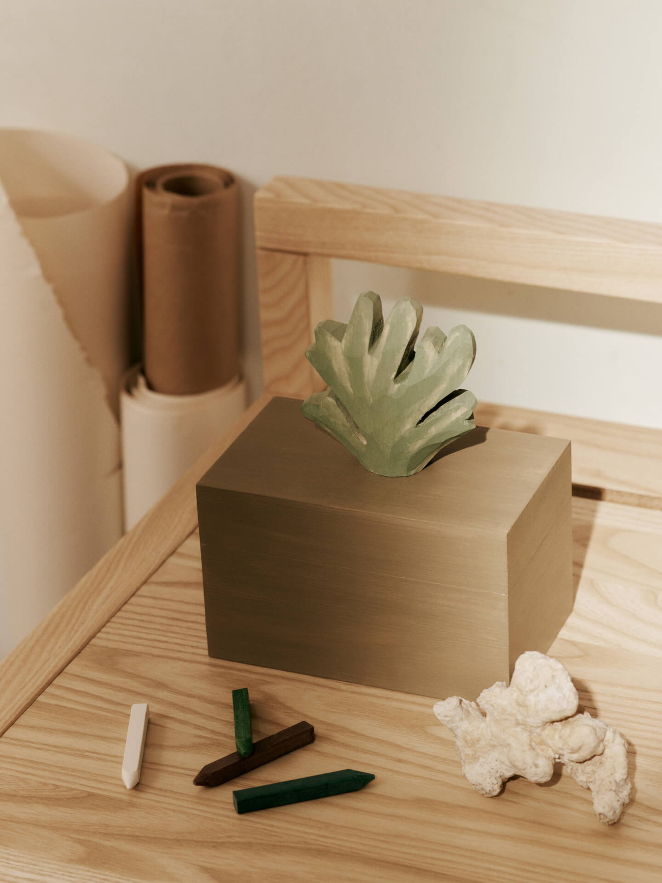 Ferm Living - Scatole - Harbour Box - Coral - Mistletoe/Tan