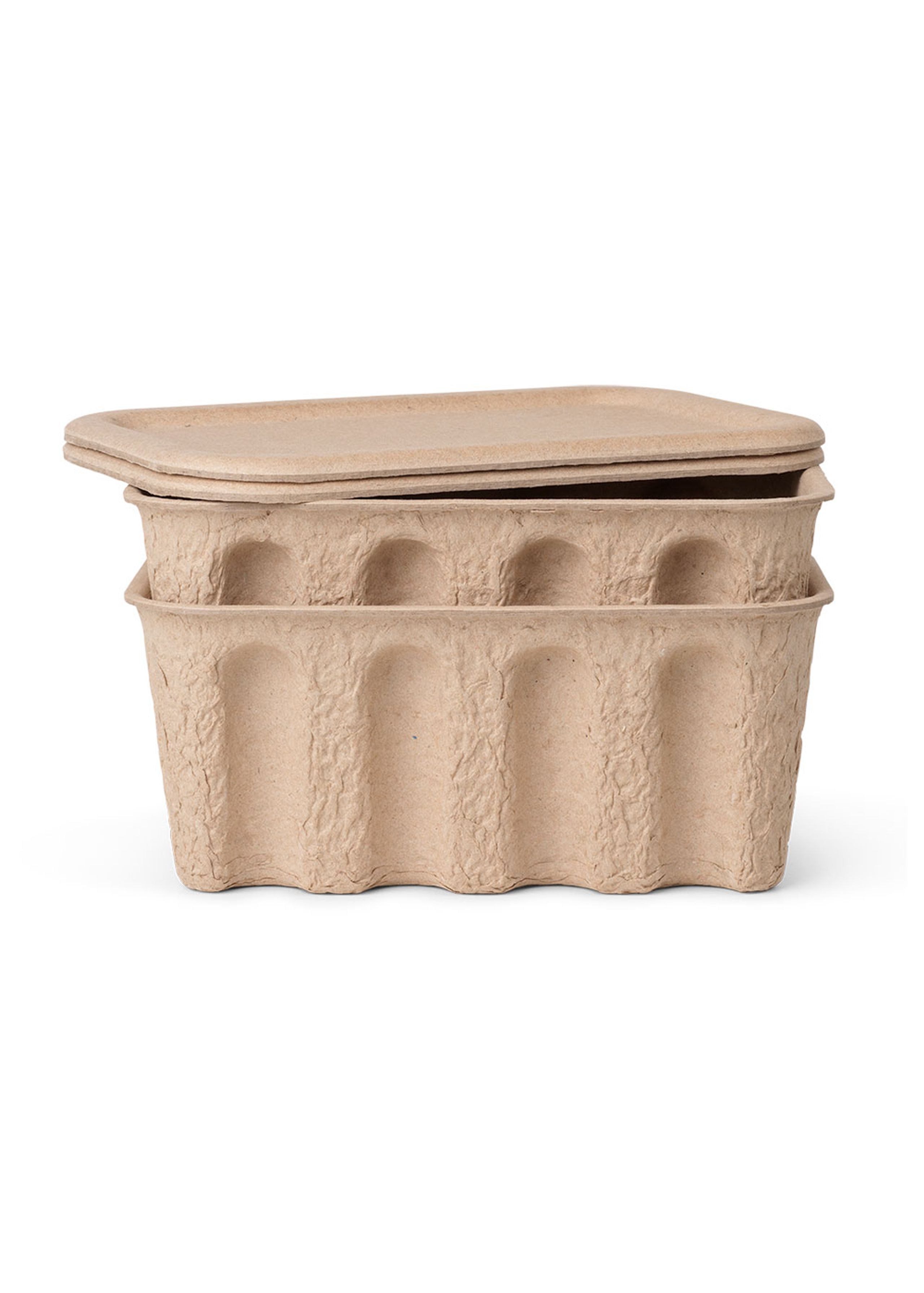 Ferm Living - Boxen - Paper Pulp Box - Set of 2 - Brown - Small