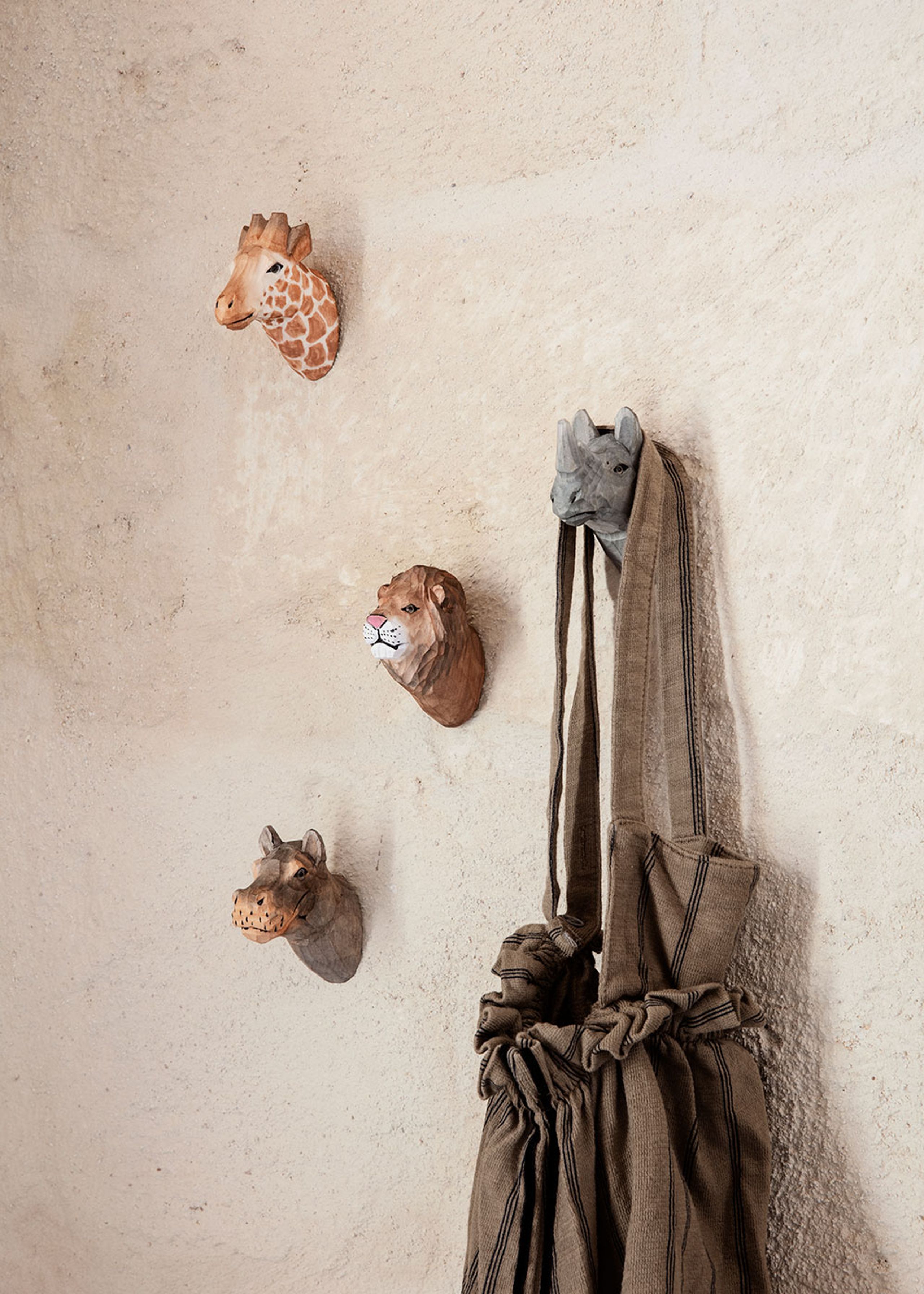 Ferm Living - Knager - Animal Hand-Carved Hook - Zebra