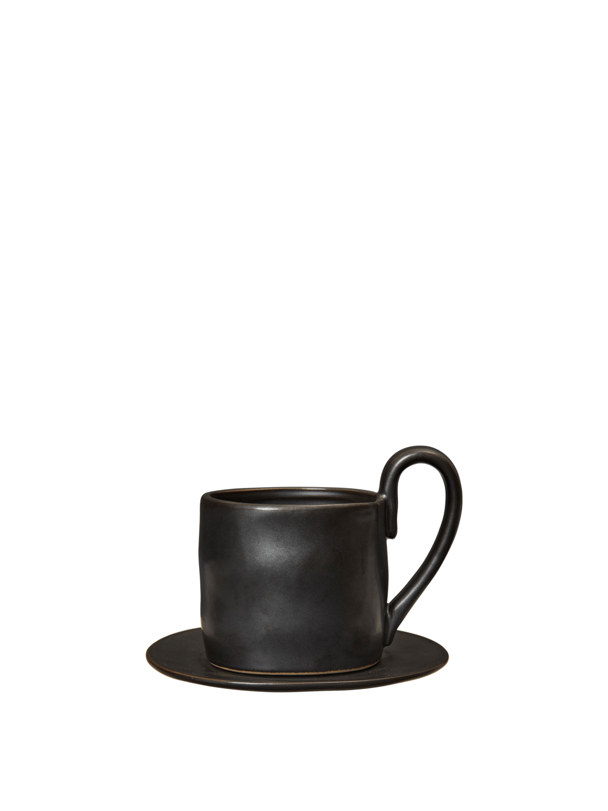 Ferm Living - Tasse - Flow Mug With Saucer - Black