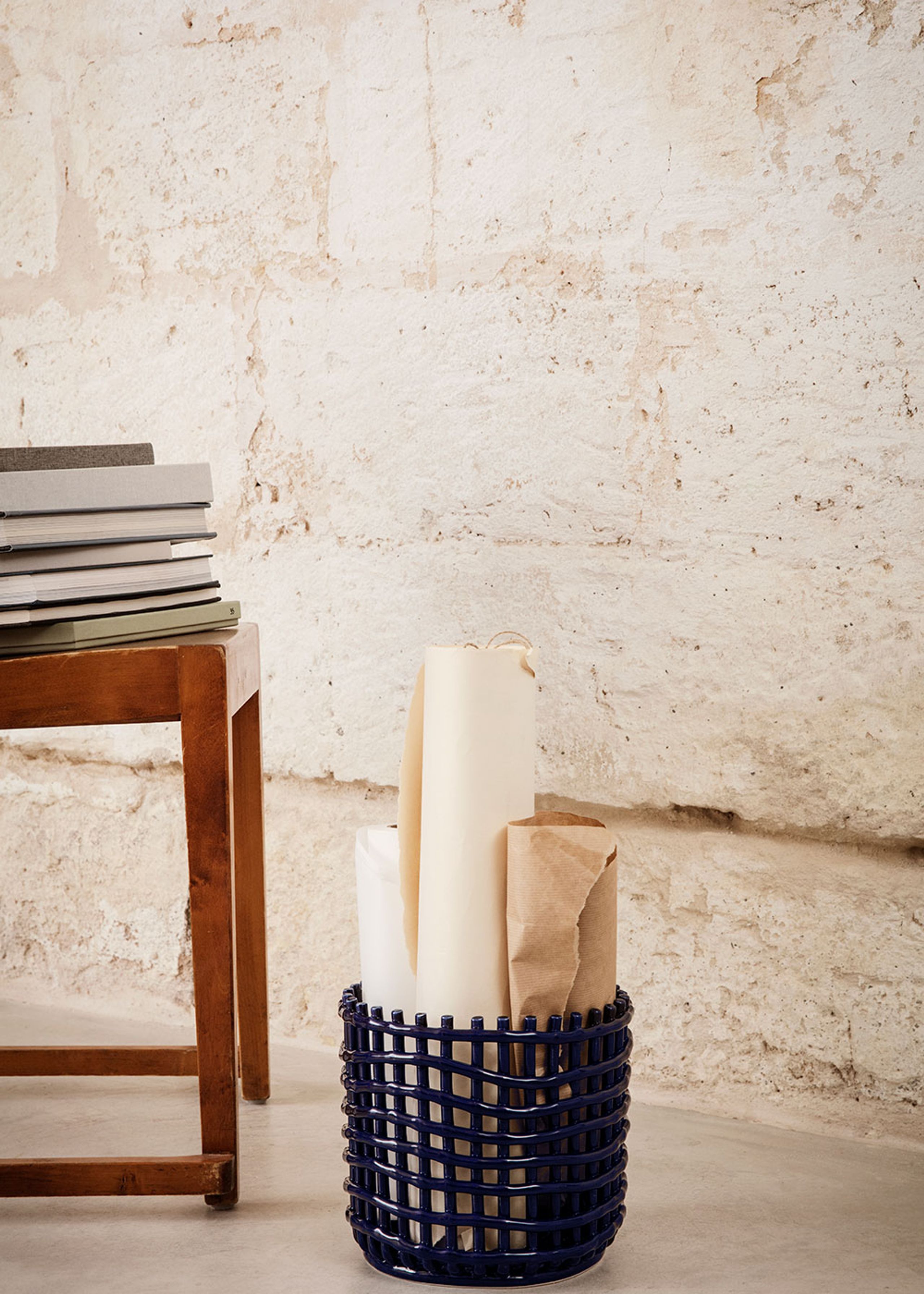 Ferm Living - Basket - Ceramic Basket - Oval - Blue