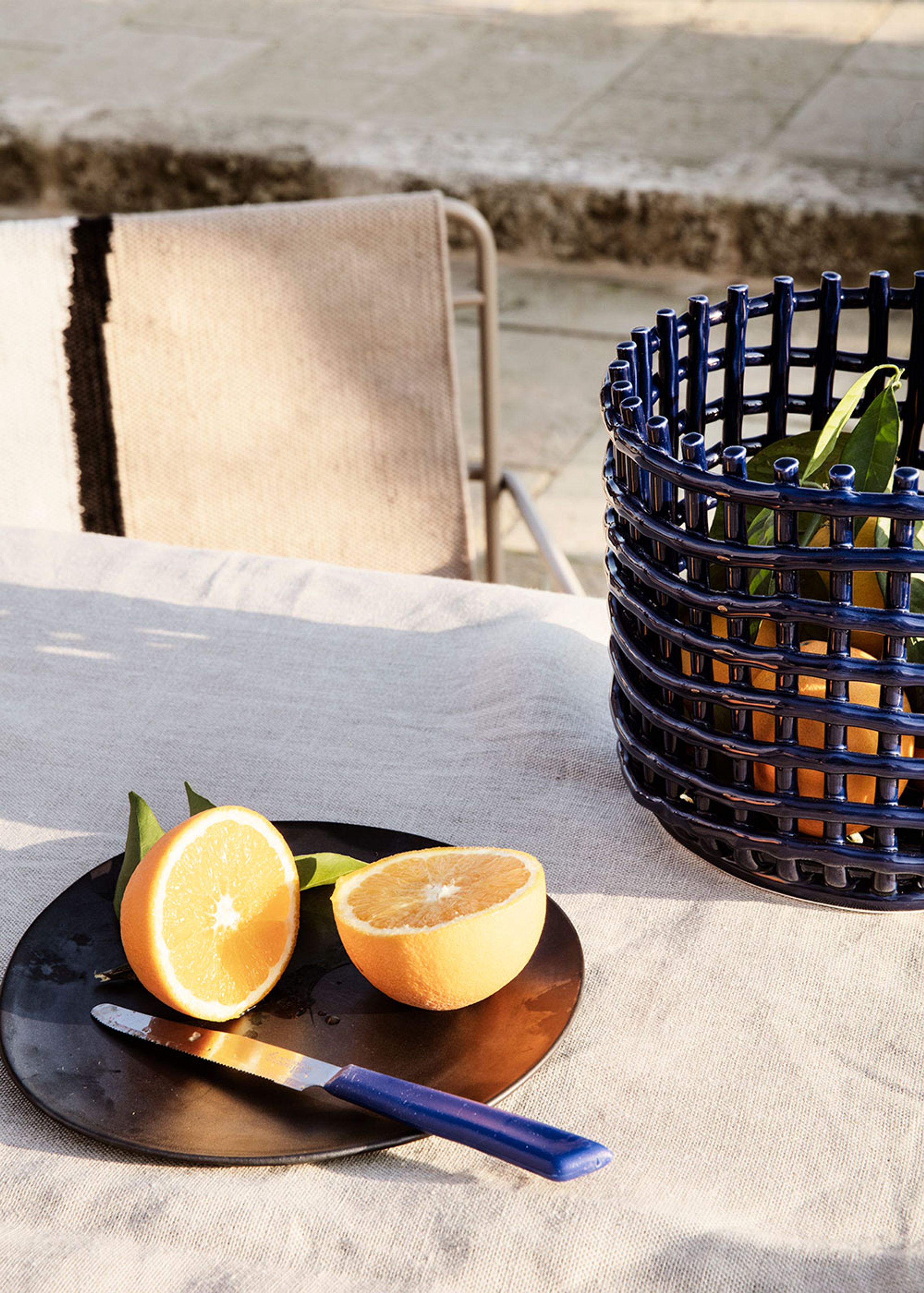 Ferm Living - Korb - Ceramic Basket - Small - Blue