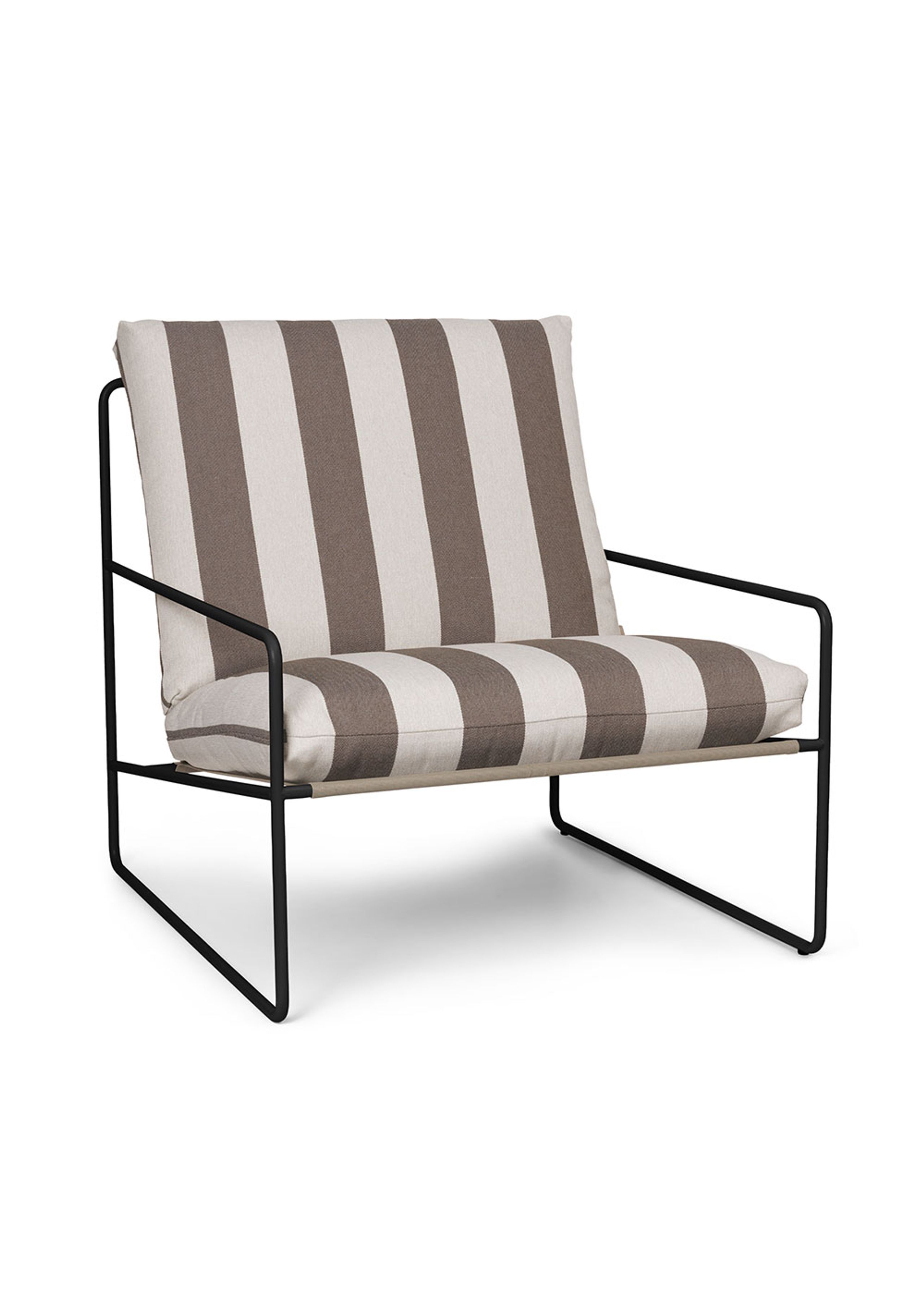 Ferm Living - Lænestol - Desert 1-seater - Stripe - Black/Chocolate