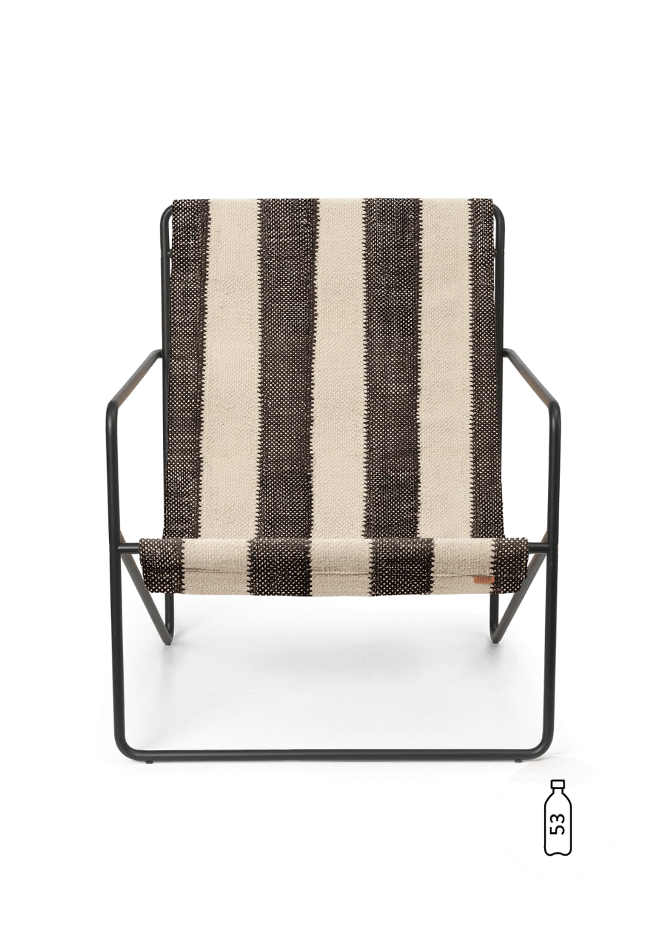 Ferm Living - Křeslo - Desert Chair - Black/Off-white/Chocolate