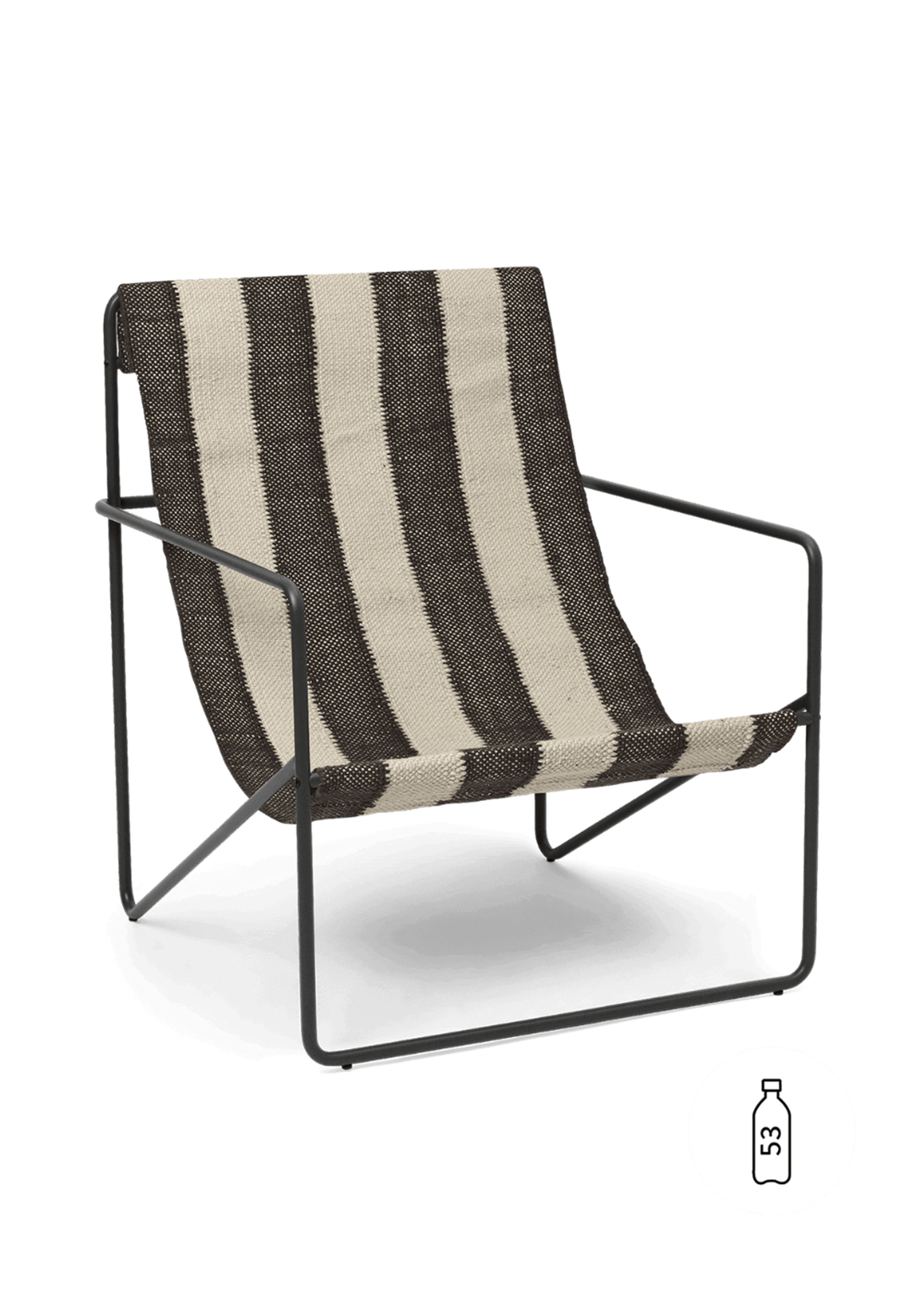 Ferm Living - Křeslo - Desert Chair - Black/Off-white/Chocolate