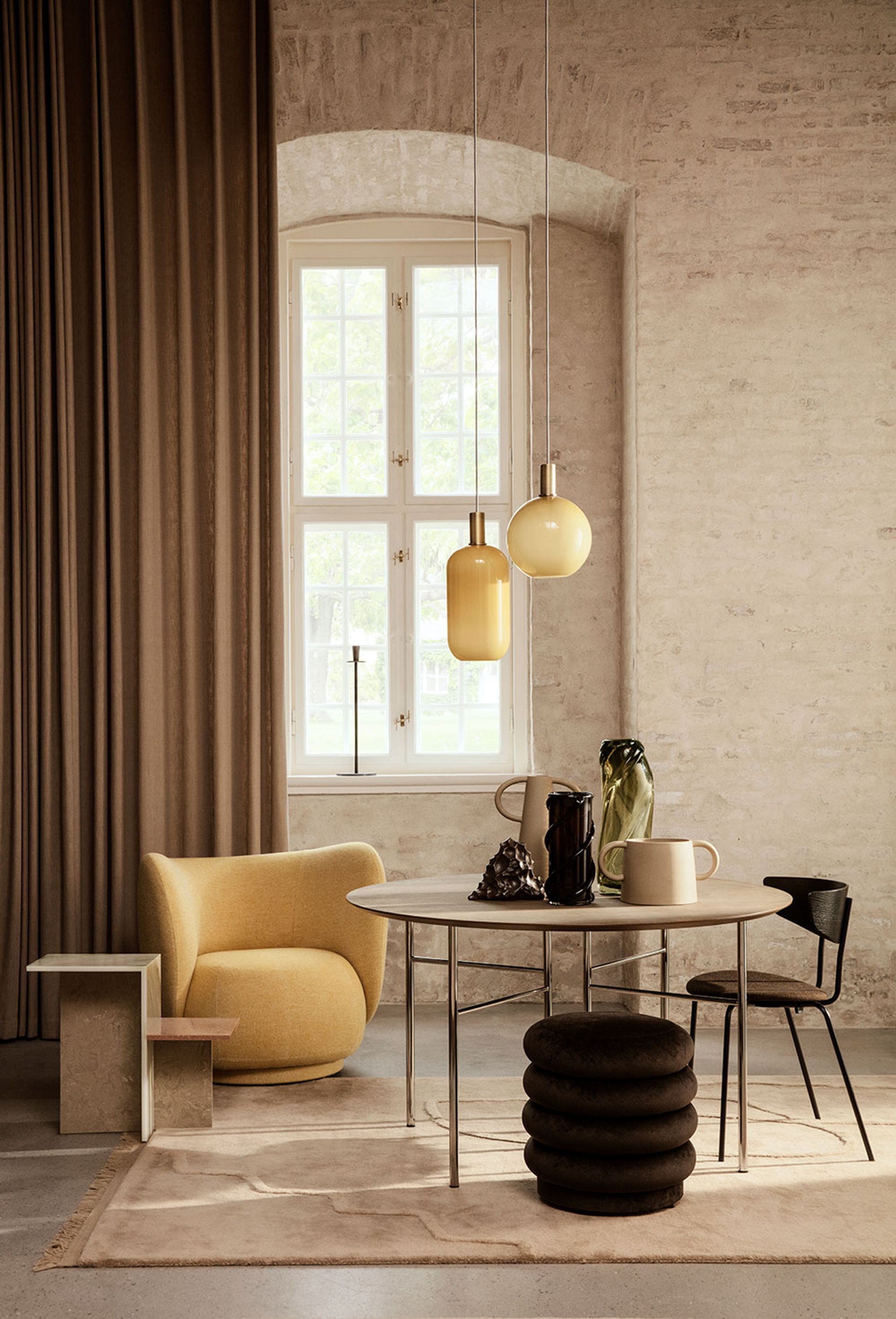 Ferm Living - Fåtölj - Rico Lounge Chair - Brushed - Off-White