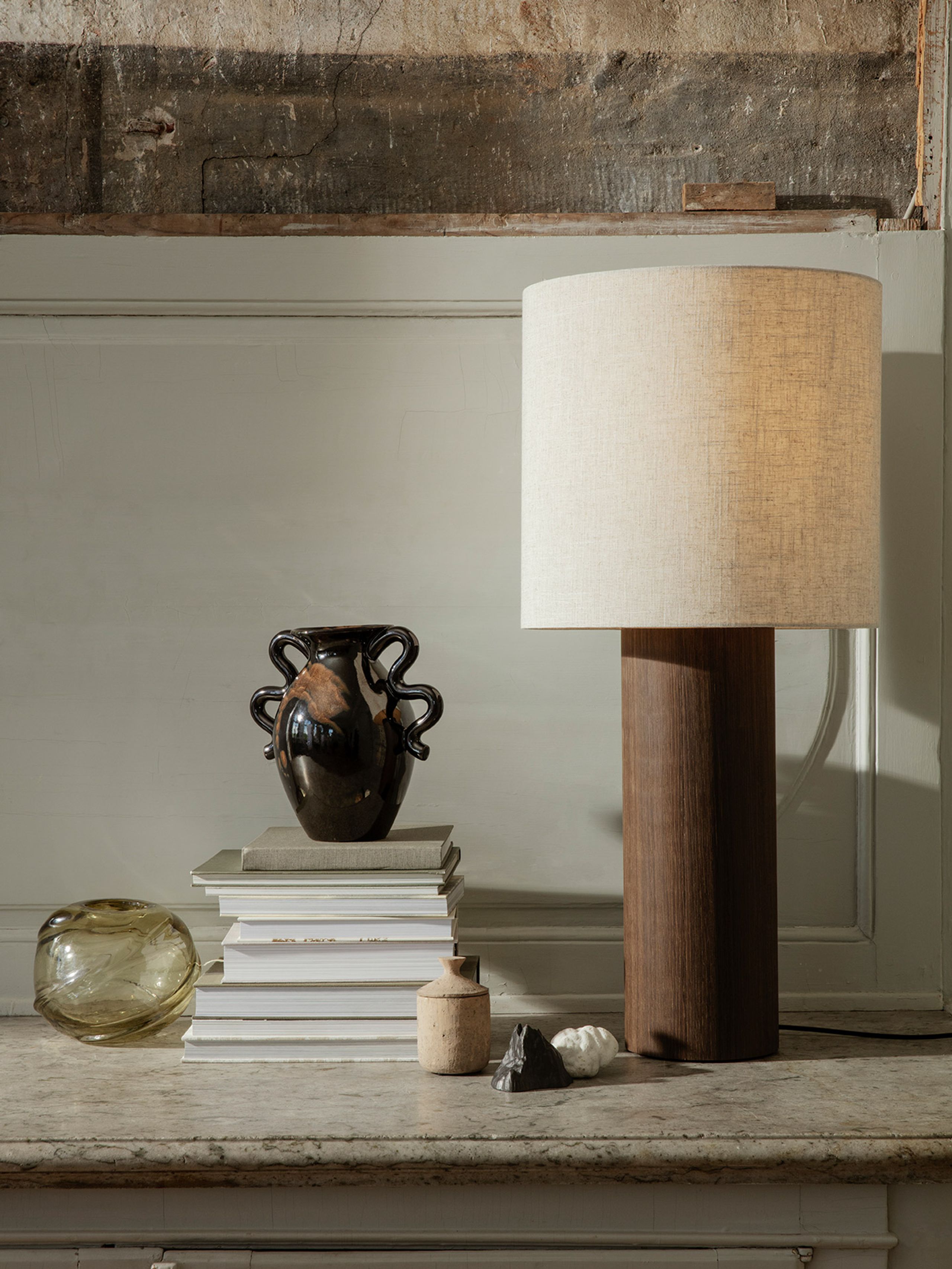 Ferm Living - Lampa - Post table lamps base - Dark Brown large