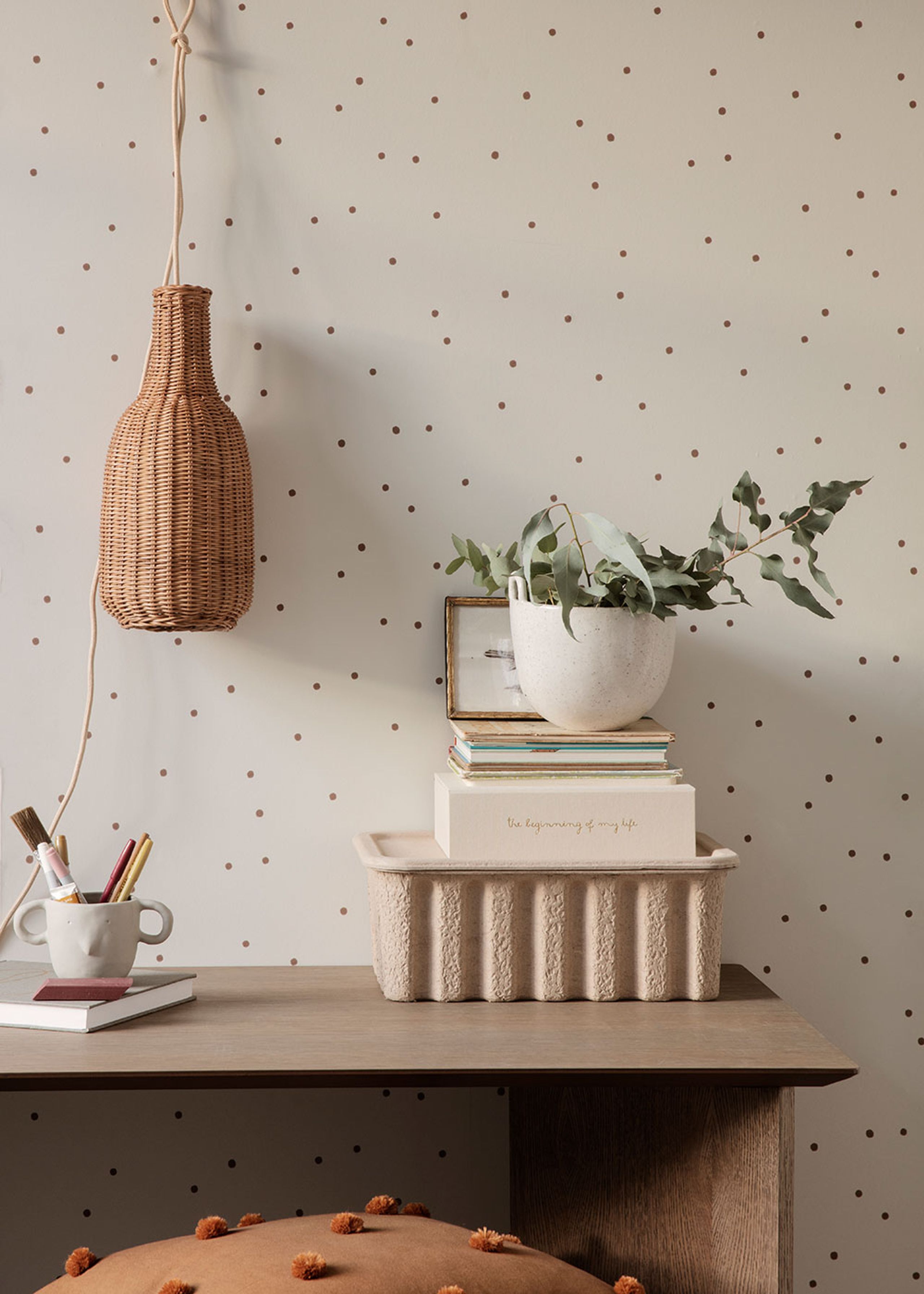 Ferm Living - Sombra da Lâmpada - Braided Lampshade - Bottle - Natural